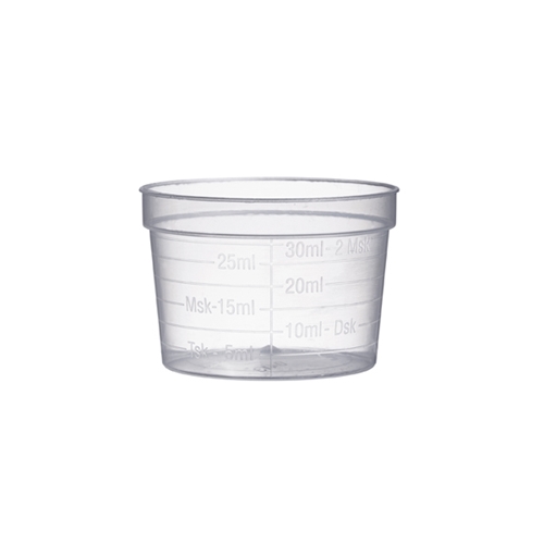 Medicinbägare plast – bred transparent – 50 st