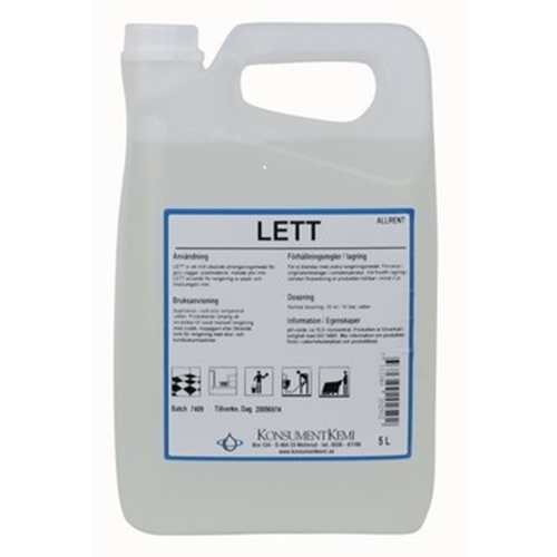 Allrengöringsmedel Lett Oparfymerad – 5L oparfymerad pH=10,5 Svanen