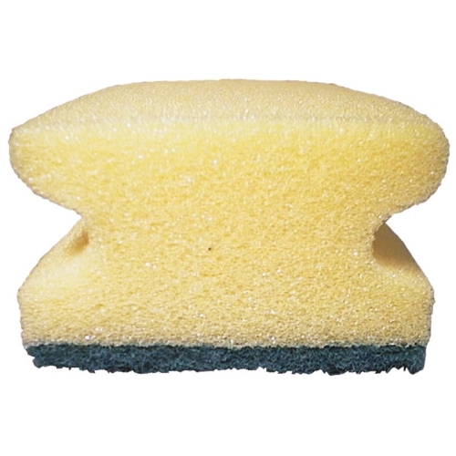 Rengöringssvamp med slipmed 20% – 7,5x15cm gul/grön med grepp – 10 st