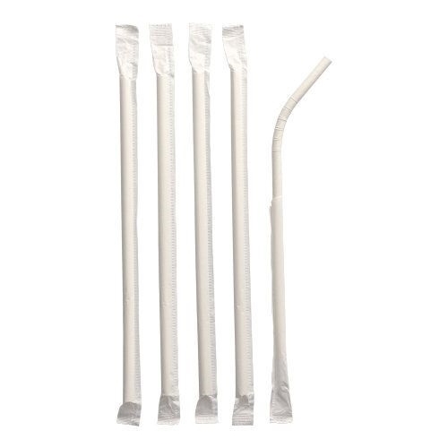Papperssugrör böjbart pure – 20cm d=6mm vit hygienförpackat – 100 st