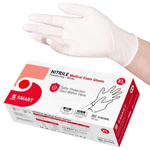 Handske us nitril Selefa pf – XL SMART vit AQL 1,5 – 150 st