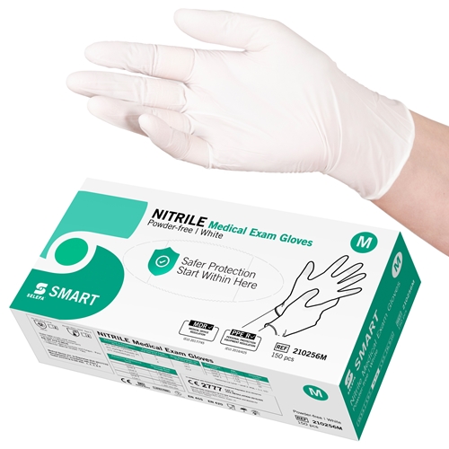 Handske us nitril Selefa pf – M SMART vit AQL 1,5 – 150 st