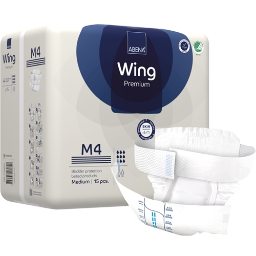 Inkontinensskydd allt-i-ett med bälte – ABENA Wing Premium M4 – 60 st