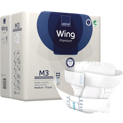 Inkontinensskydd allt-i-ett med bälte – ABENA Wing Premium M3 – 60 st