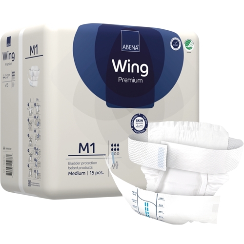 Inkontinensskydd allt-i-ett med bälte – ABENA Wing Premium M1 – 60 st