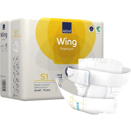 Inkontinensskydd allt-i-ett med bälte – ABENA Wing Premium S1 – 60 st