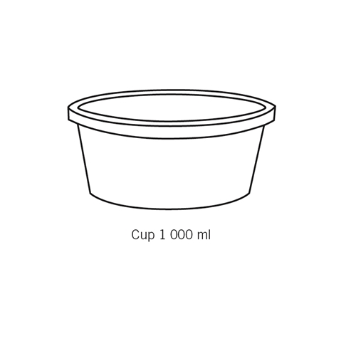 Plastskål evercare MediKit – 1000ml transparent