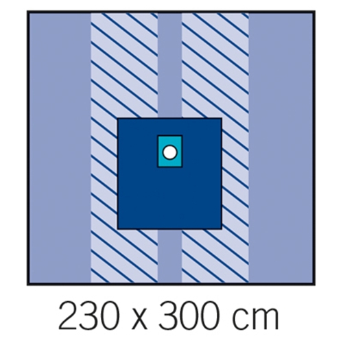 Op lakan hand/fot evercare – 230x300cm hål 3,5cm – 16 st