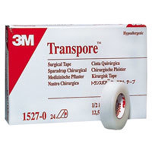 Häfta plast perforerad Transpore – 1,2cmx9,1m – 24 st
