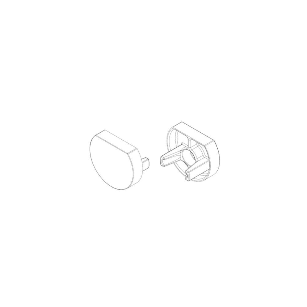 Ändavslut Alu-profil Rund Mini. 2st/set