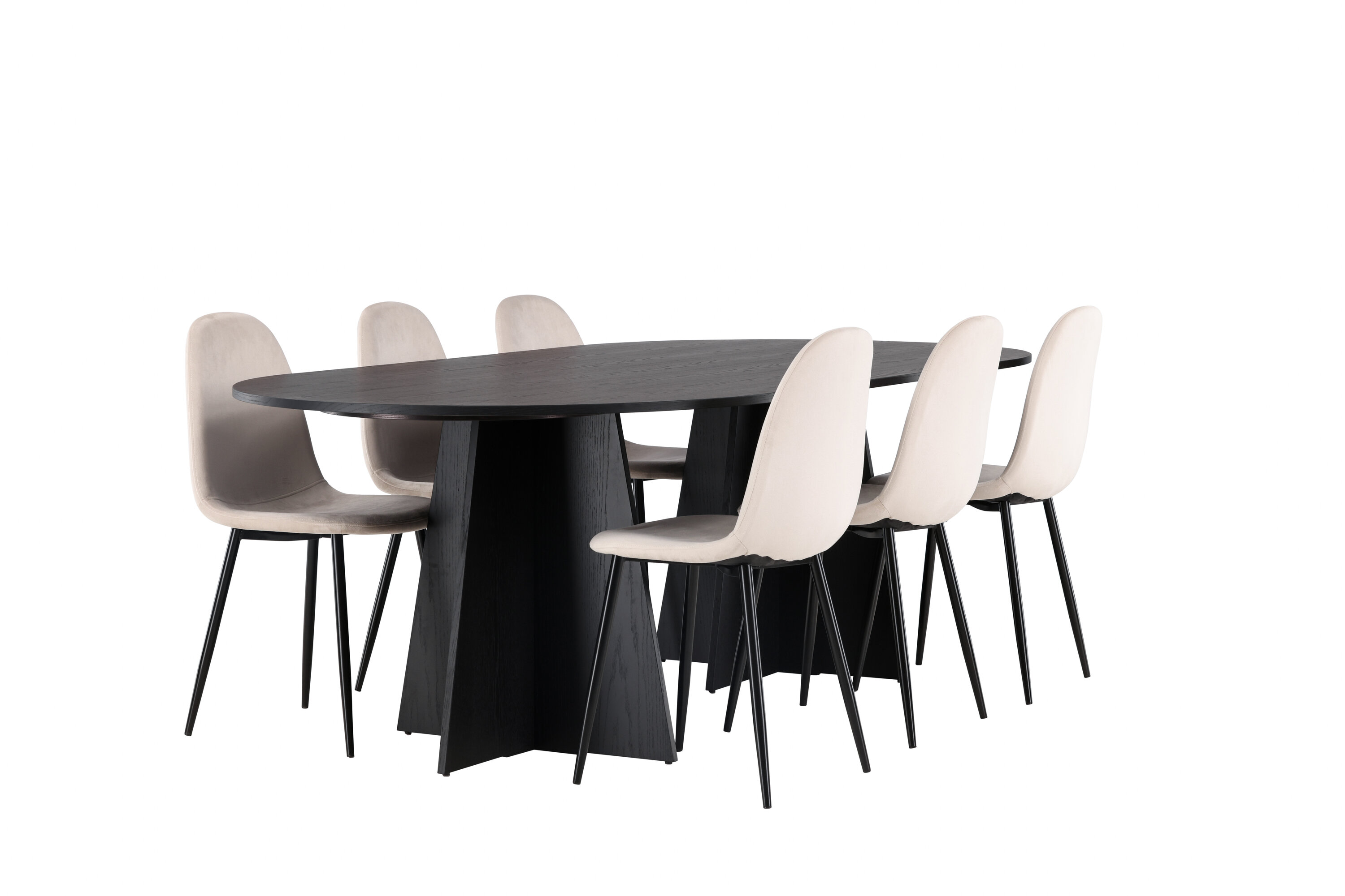 deLOHN Bootcut Oval, Polar Téglalap alakú étkezőgarnitúra