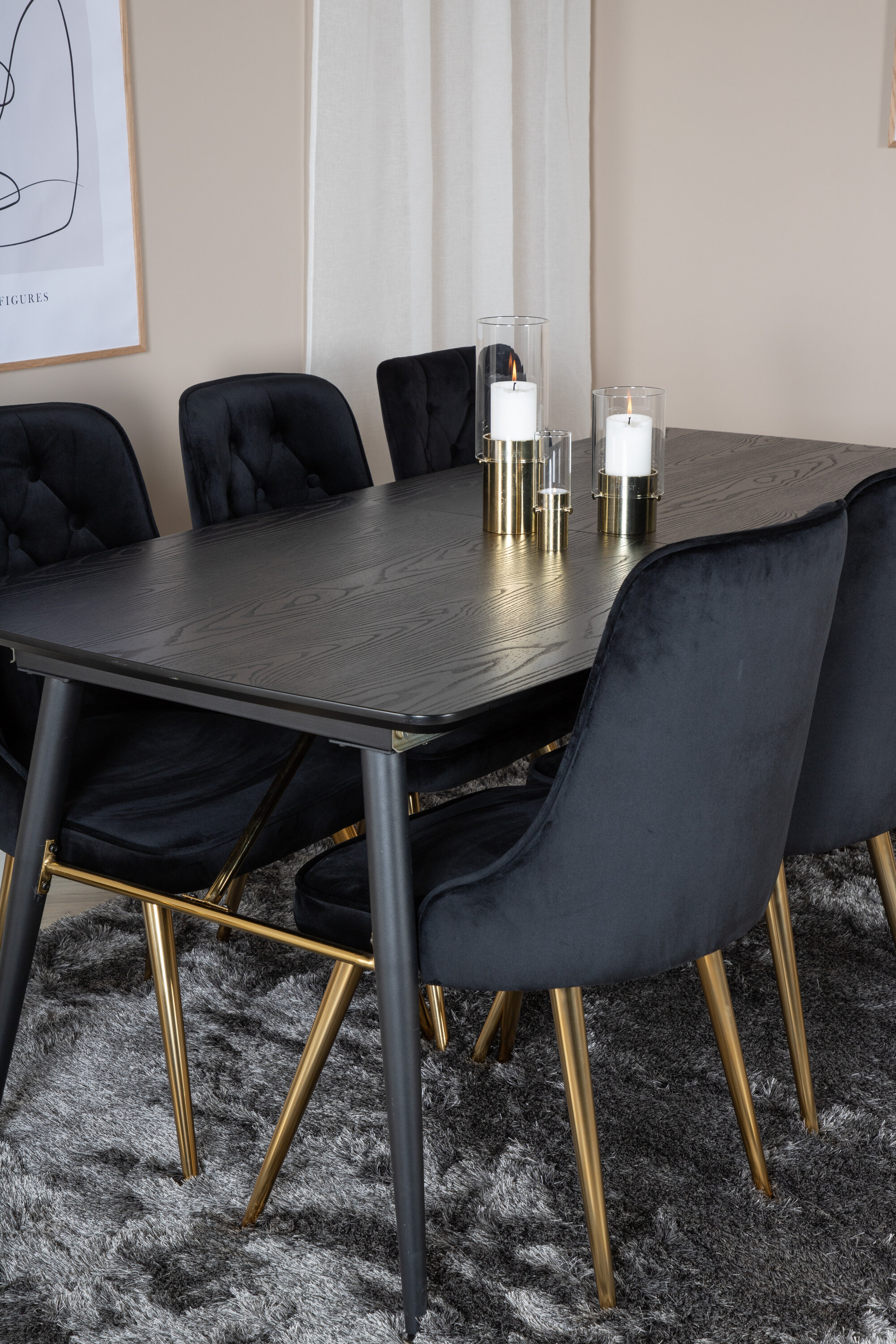 deLOHN Gold, Velvet Deluxe Téglalap alakú étkezőgarnitúra