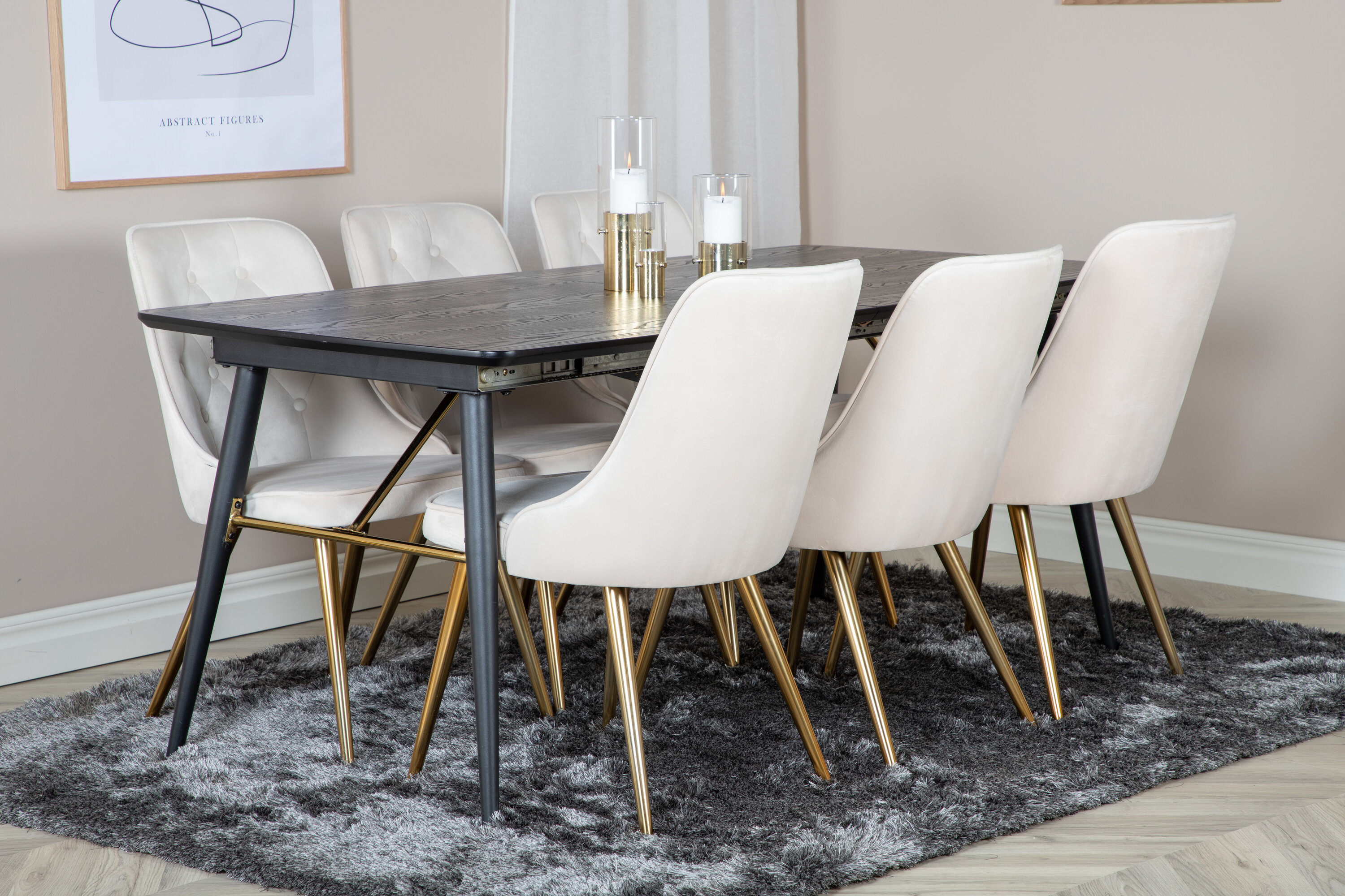 deLOHN Gold, Velvet Deluxe Téglalap alakú étkezőgarnitúra deLOHN Gold, Velvet Deluxe Téglalap alakú étkezőgarnitúra