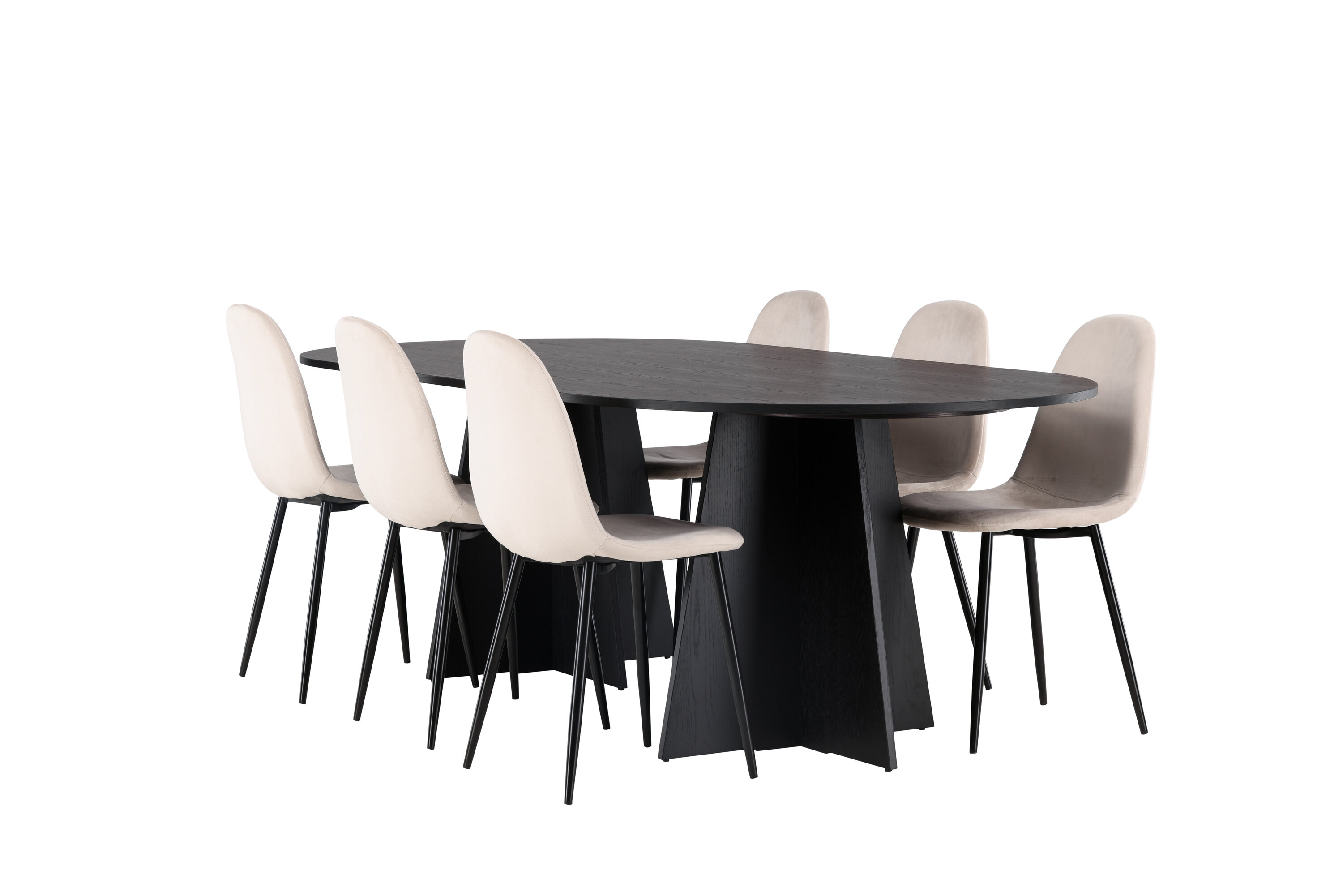 deLOHN Bootcut Oval, Polar Téglalap alakú étkezőgarnitúra