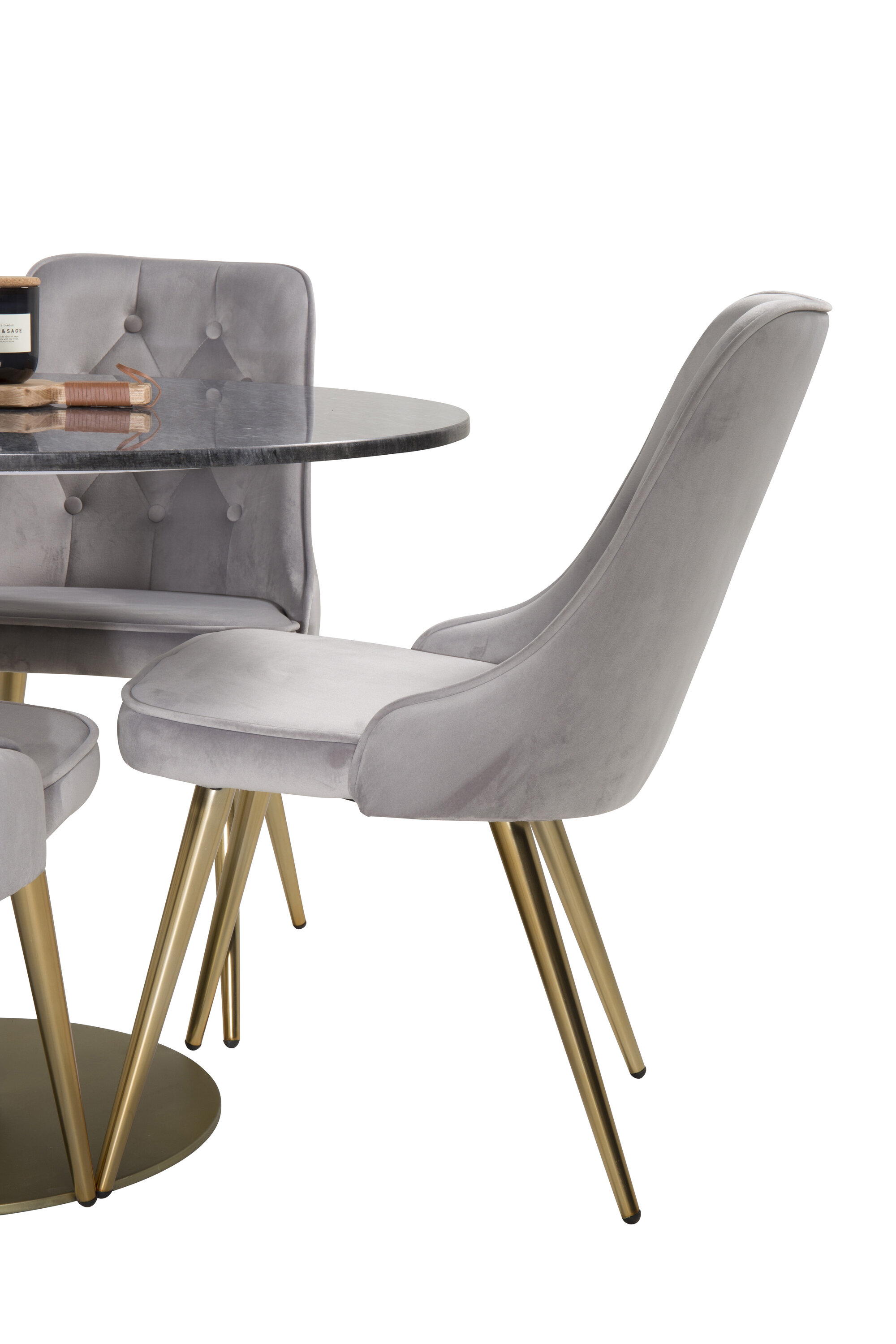 deLOHN Estelle, Velvet Deluxe Kör alakú étkezőgarnitúra deLOHN Estelle, Velvet Deluxe Kör alakú étkezőgarnitúra