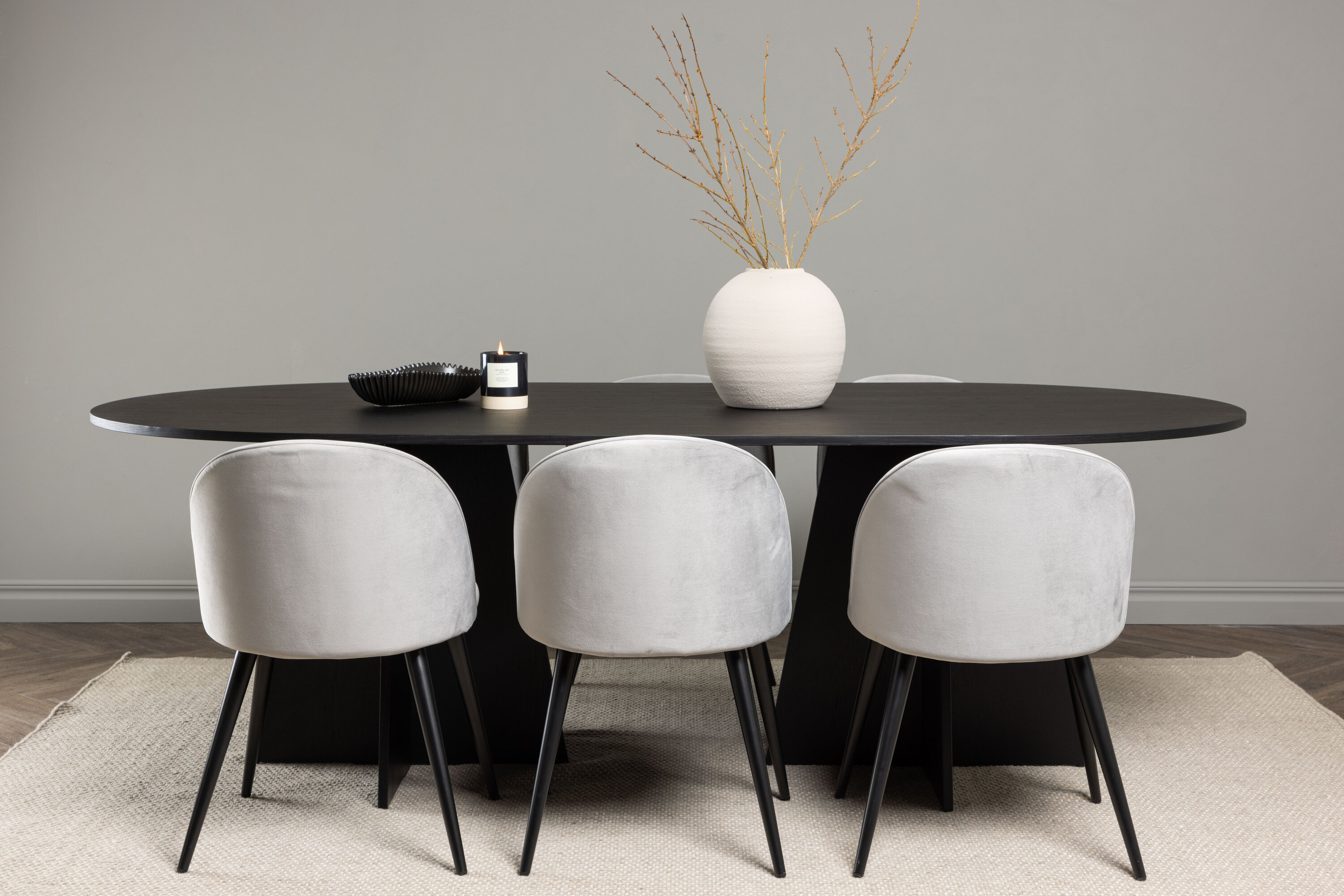 deLOHN Bootcut Oval, Velvet Téglalap alakú étkezőgarnitúra