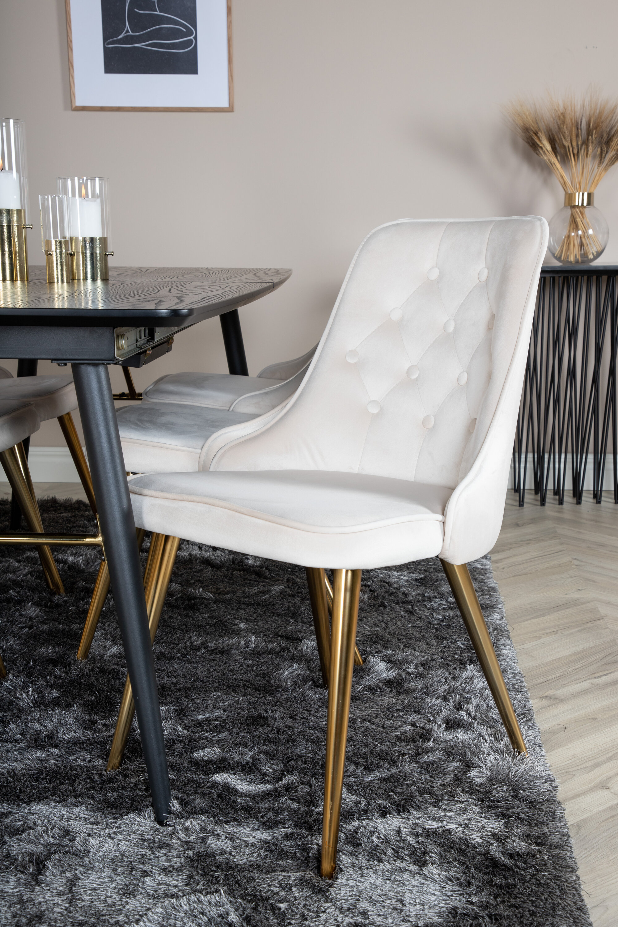 deLOHN Gold, Velvet Deluxe Téglalap alakú étkezőgarnitúra deLOHN Gold, Velvet Deluxe Téglalap alakú étkezőgarnitúra