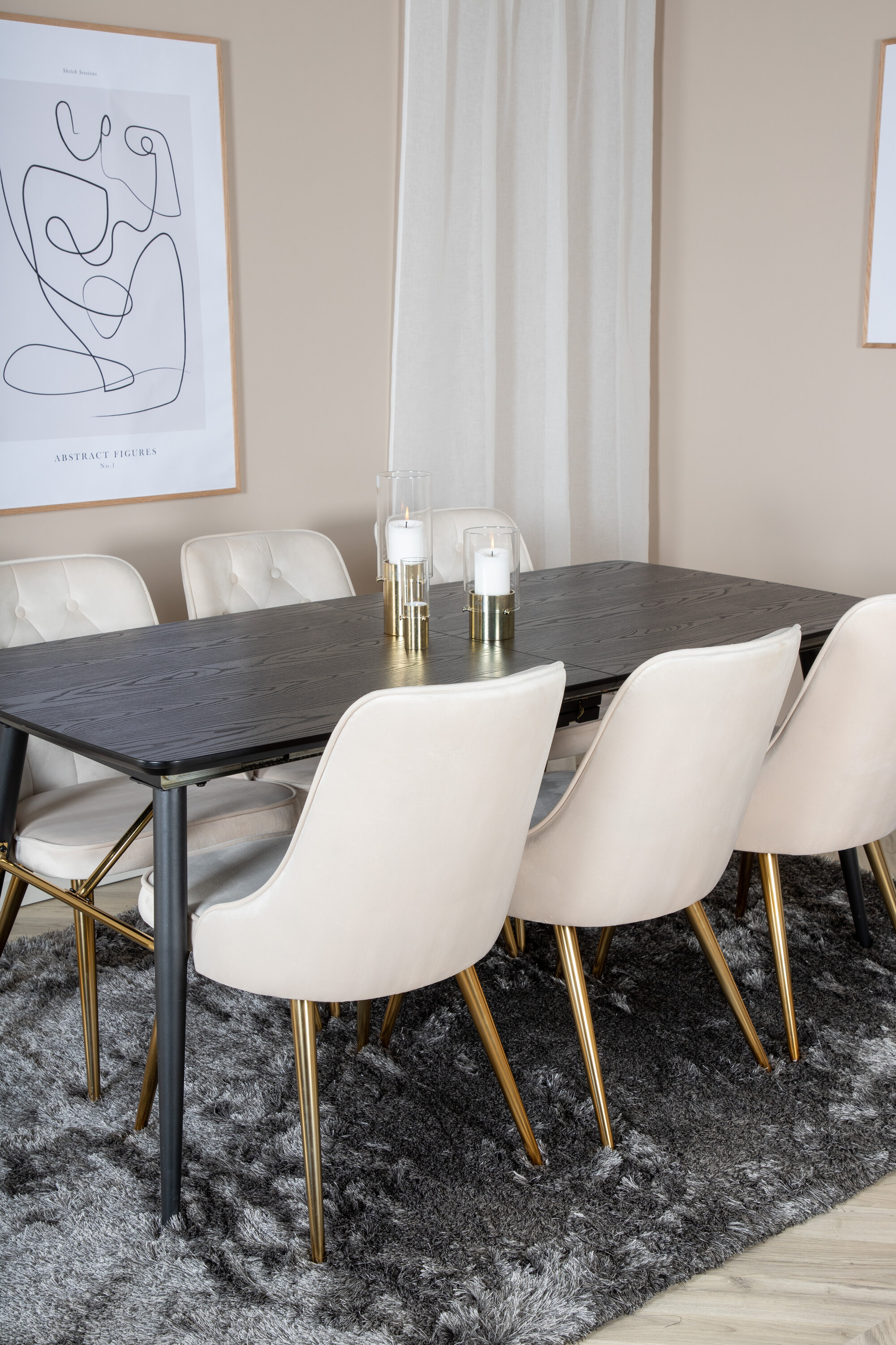 deLOHN Gold, Velvet Deluxe Téglalap alakú étkezőgarnitúra deLOHN Gold, Velvet Deluxe Téglalap alakú étkezőgarnitúra