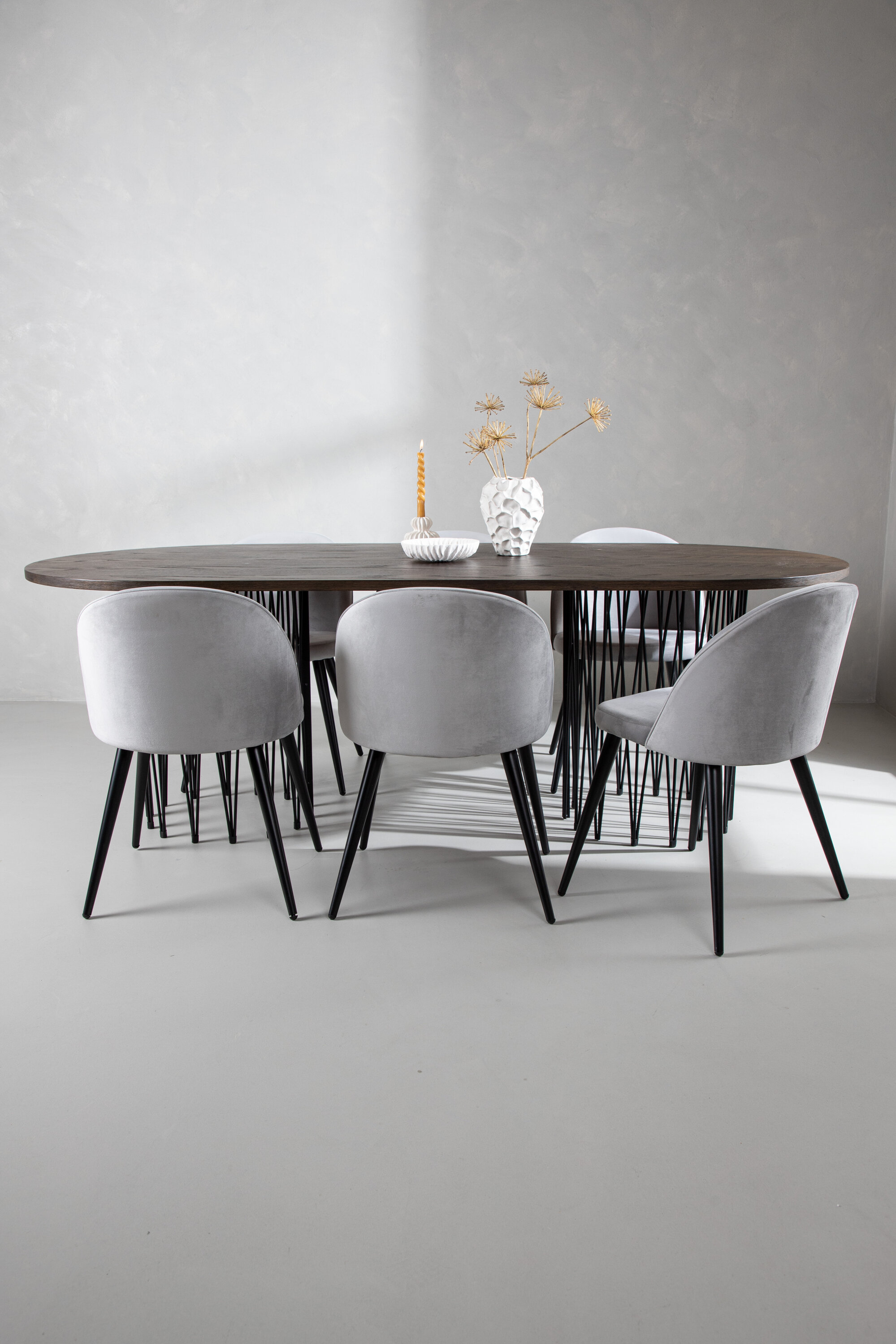 deLOHN Stone oval, Velvet Téglalap alakú étkezőgarnitúra