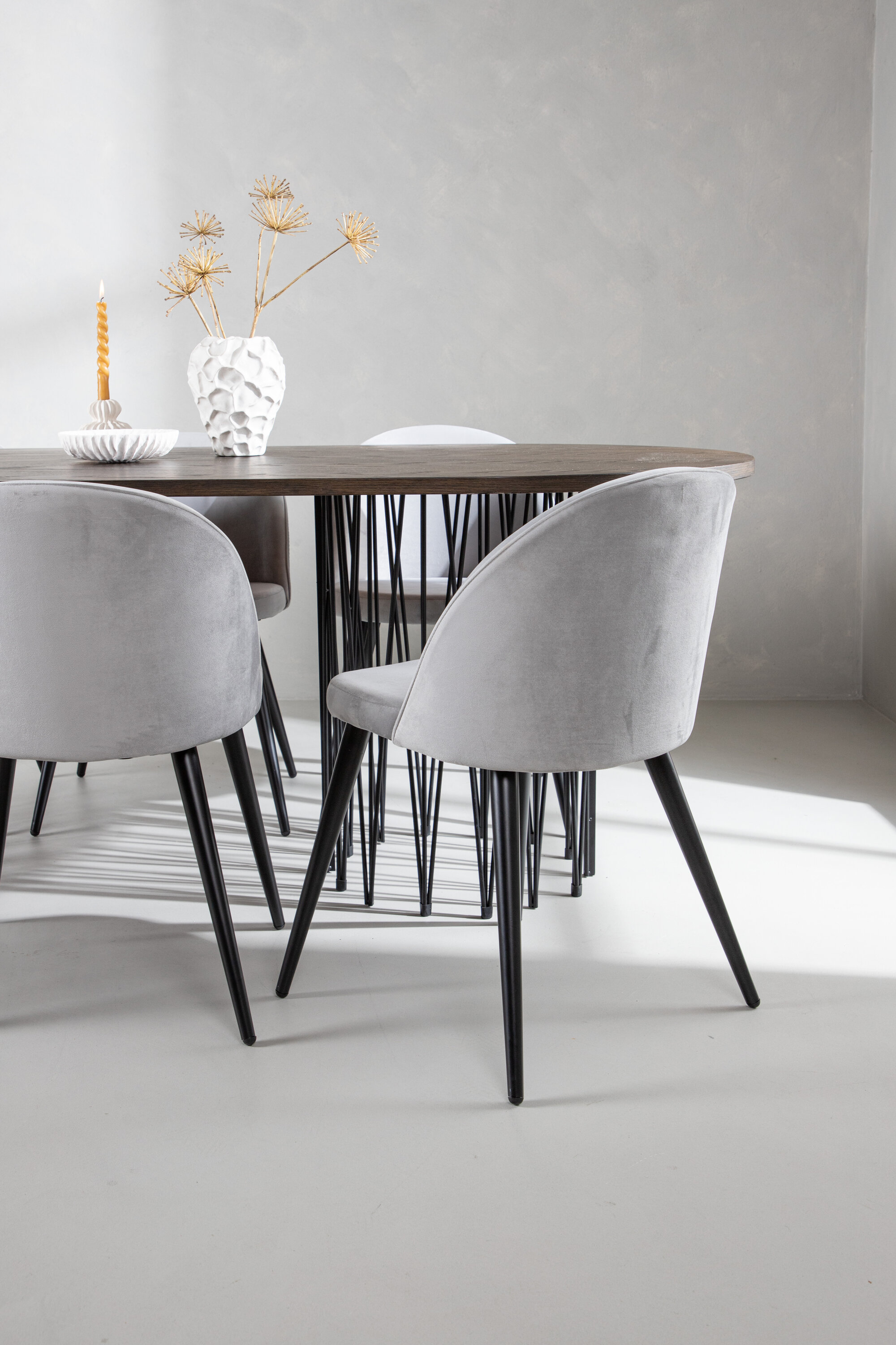 deLOHN Stone oval, Velvet Téglalap alakú étkezőgarnitúra