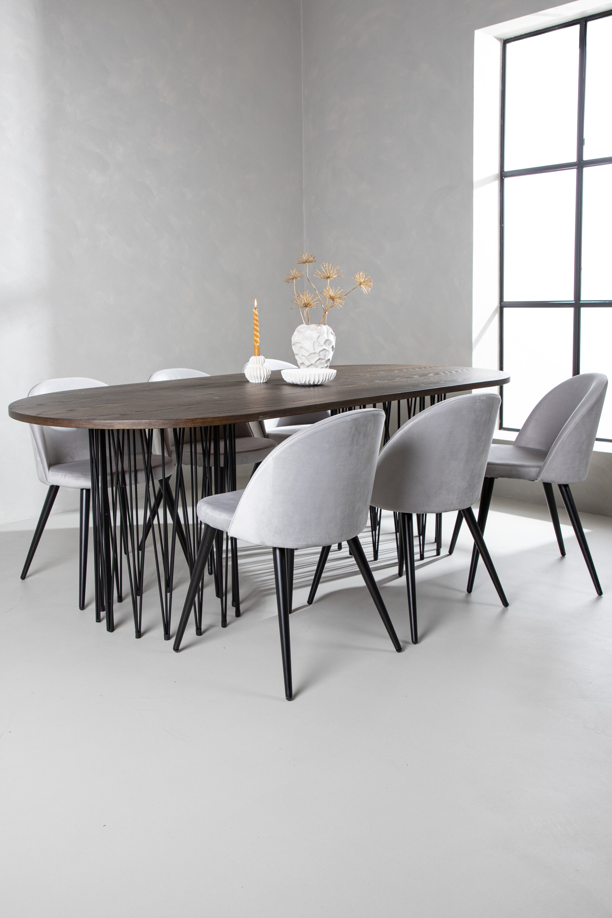 deLOHN Stone oval, Velvet Téglalap alakú étkezőgarnitúra