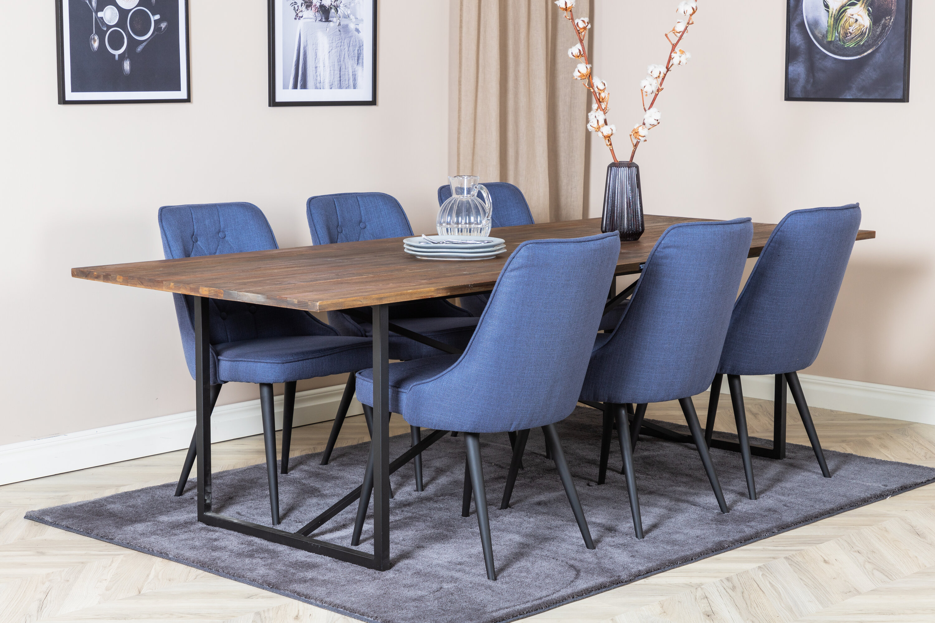 deLOHN Padang,Velvet Deluxe Téglalap alakú étkezőgarnitúra