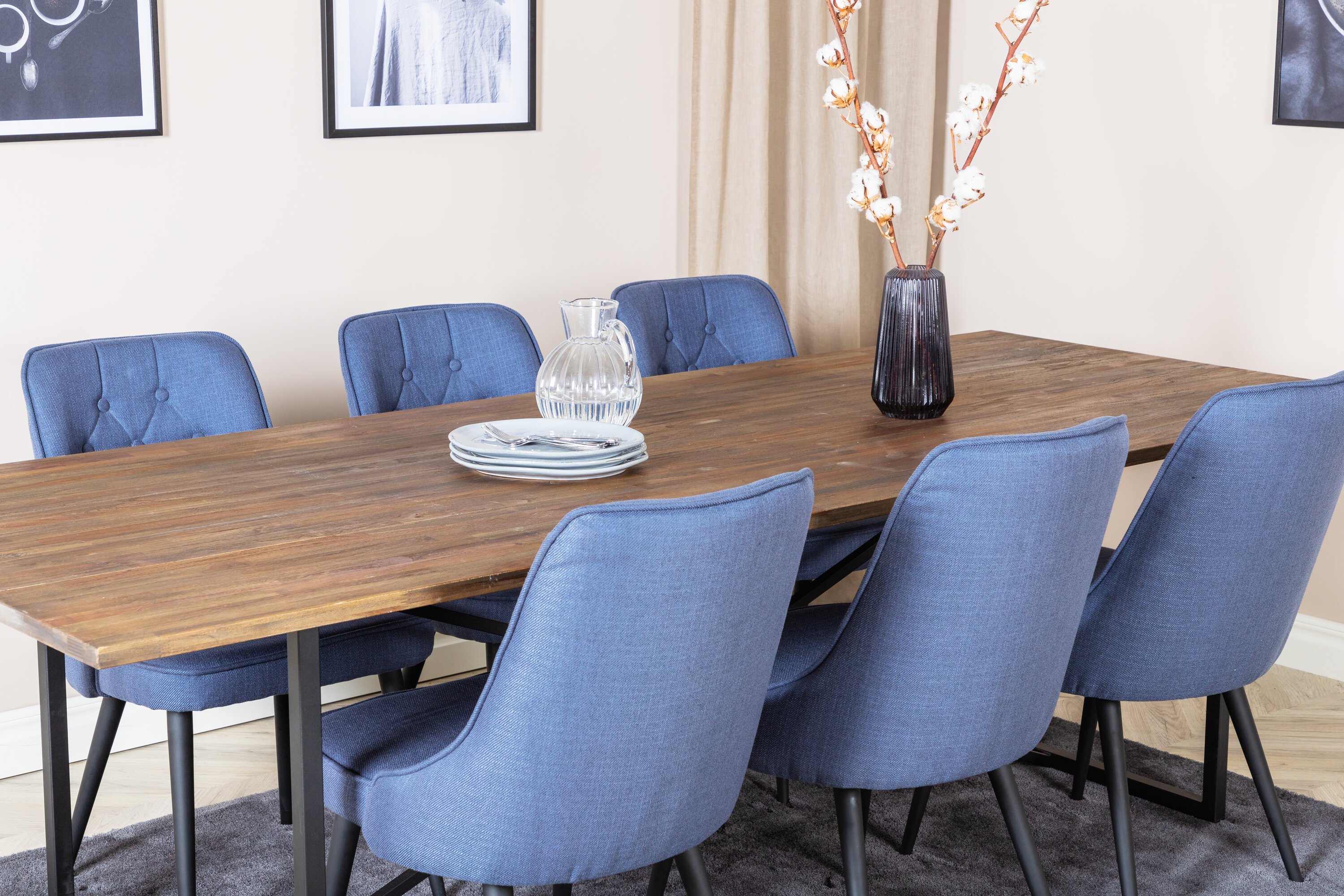 deLOHN Padang,Velvet Deluxe Téglalap alakú étkezőgarnitúra