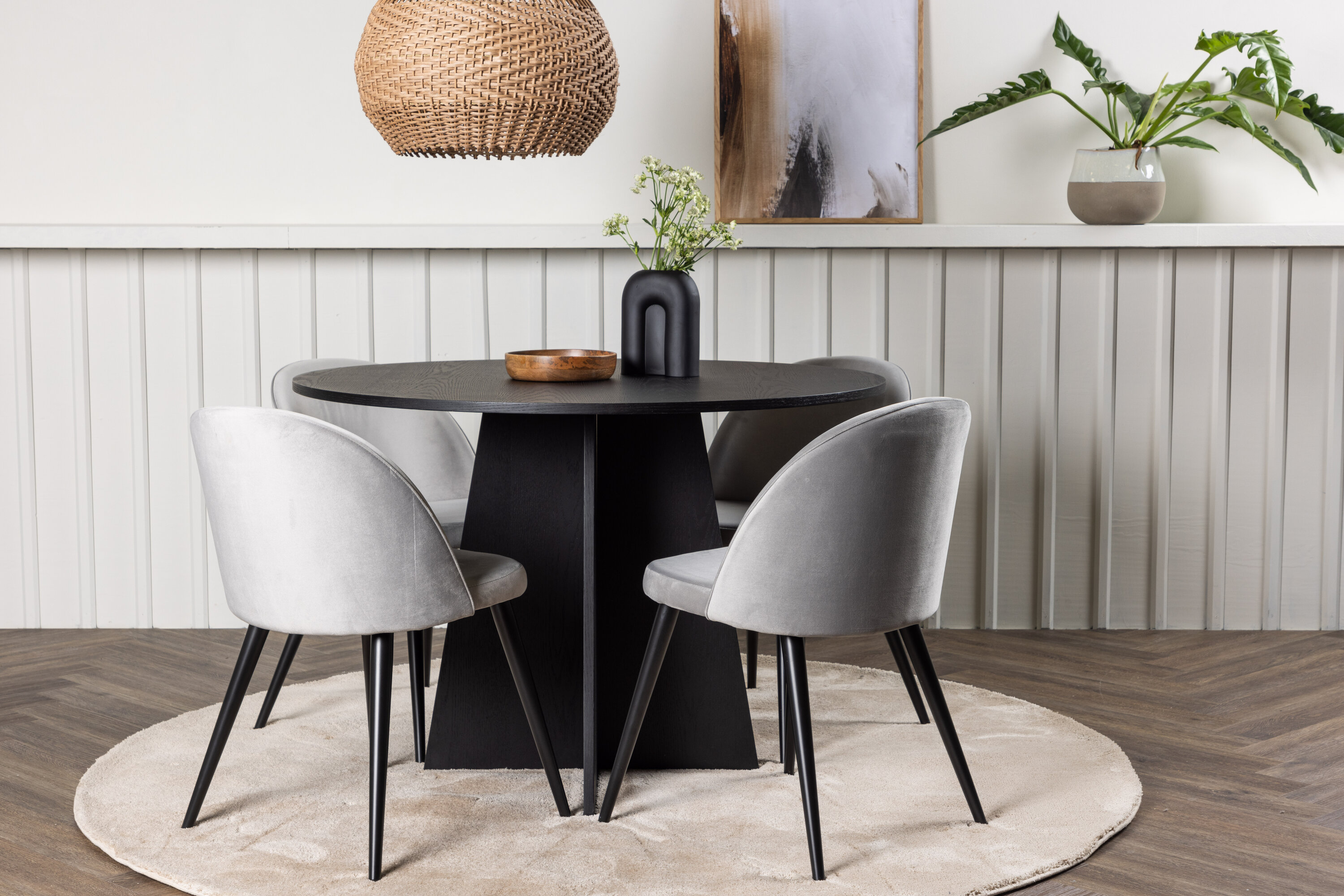 deLOHN Bootcut Round, Velvet Kör alakú étkezőgarnitúra