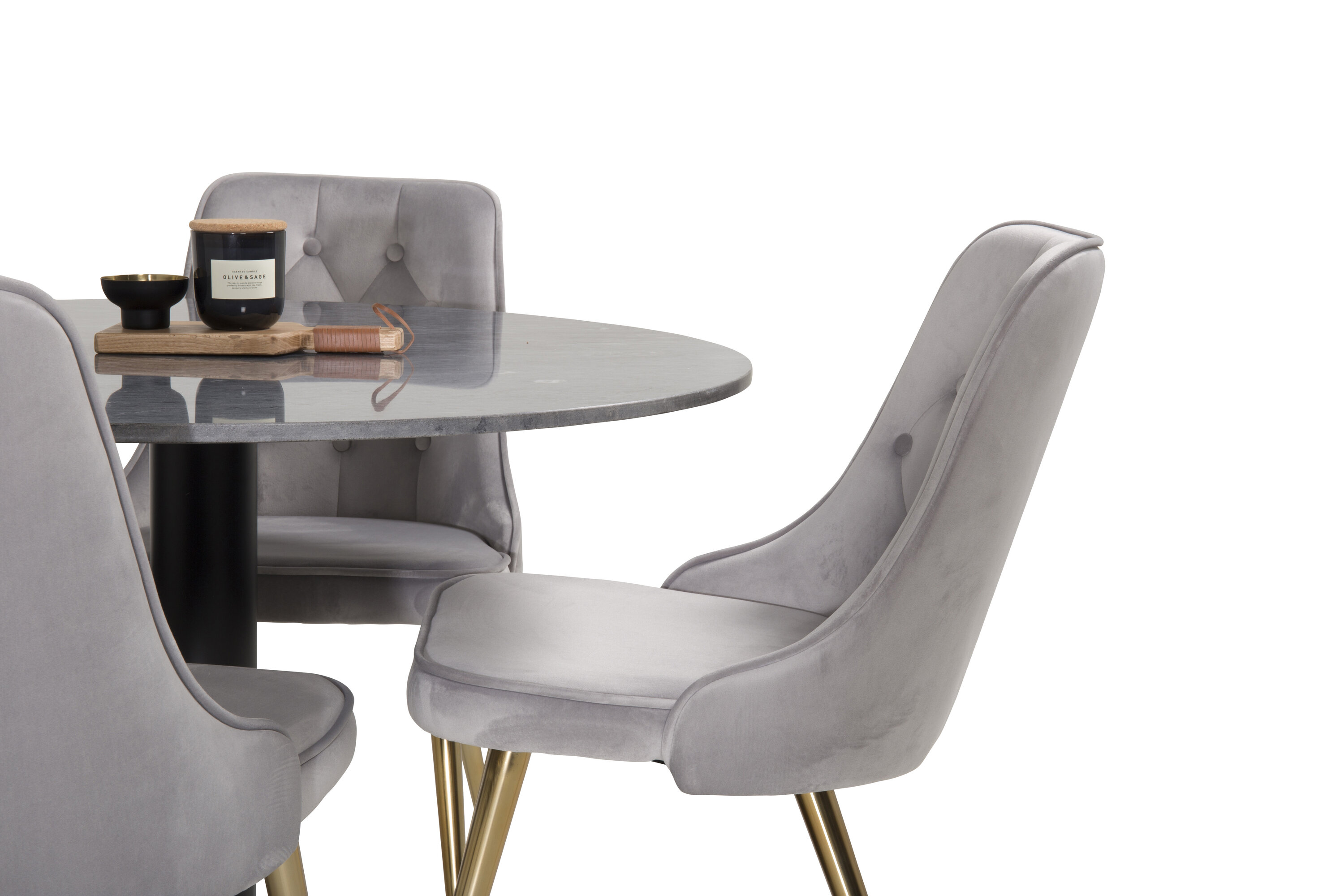 deLOHN Estelle, Velvet Deluxe Kör alakú étkezőgarnitúra deLOHN Estelle, Velvet Deluxe Kör alakú étkezőgarnitúra