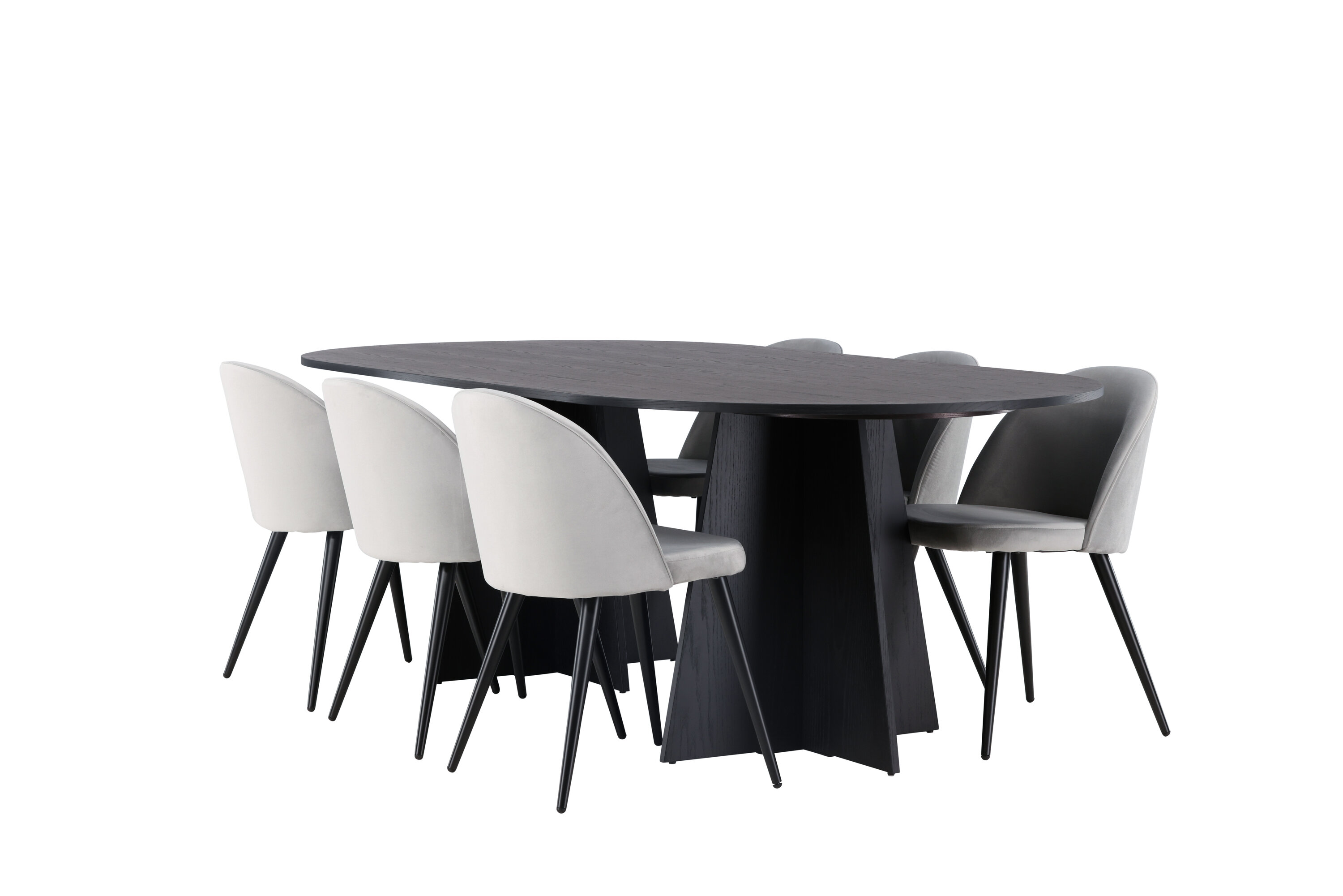 deLOHN Bootcut Oval, Velvet Téglalap alakú étkezőgarnitúra