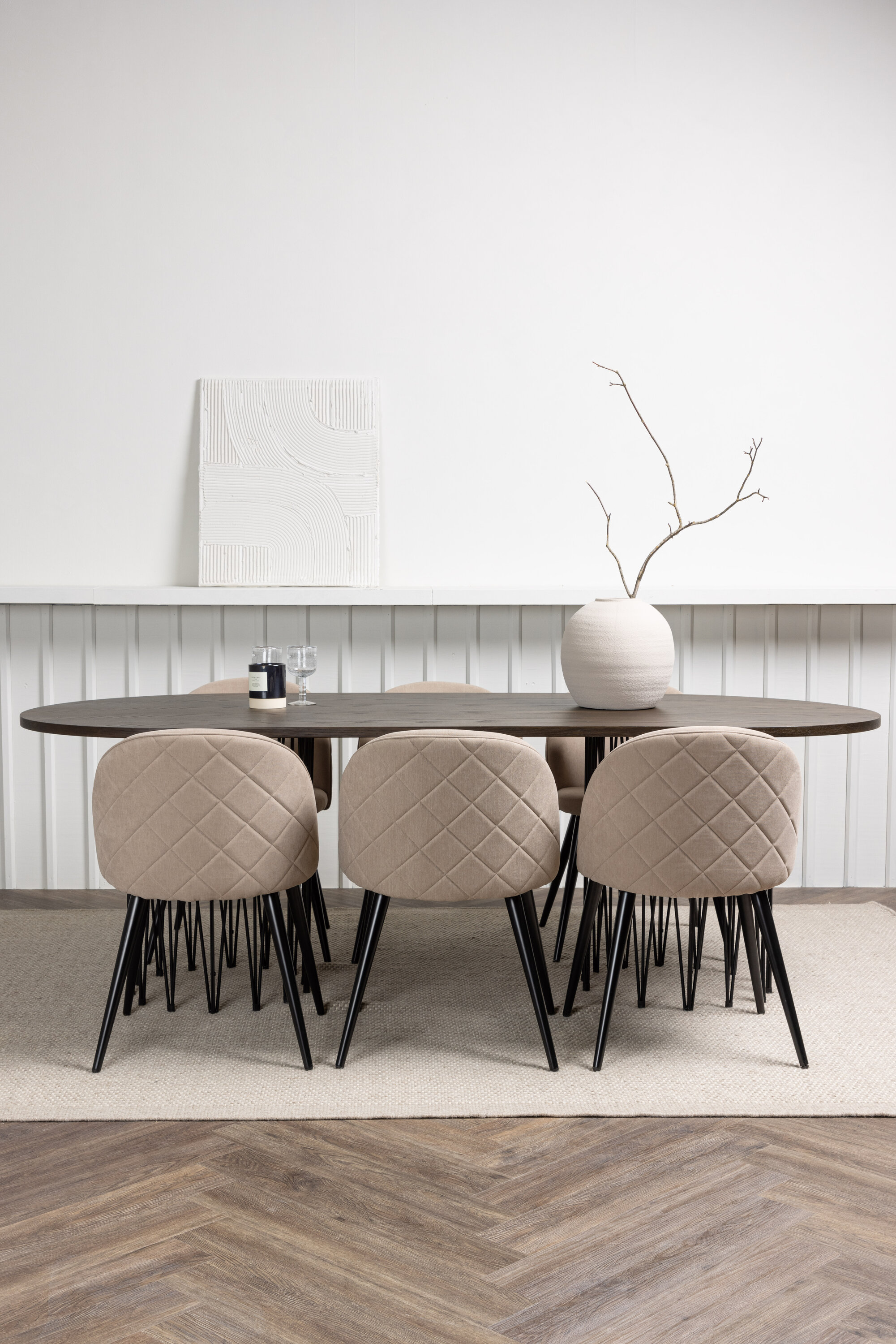 deLOHN Stone oval, Velvet Téglalap alakú étkezőgarnitúra