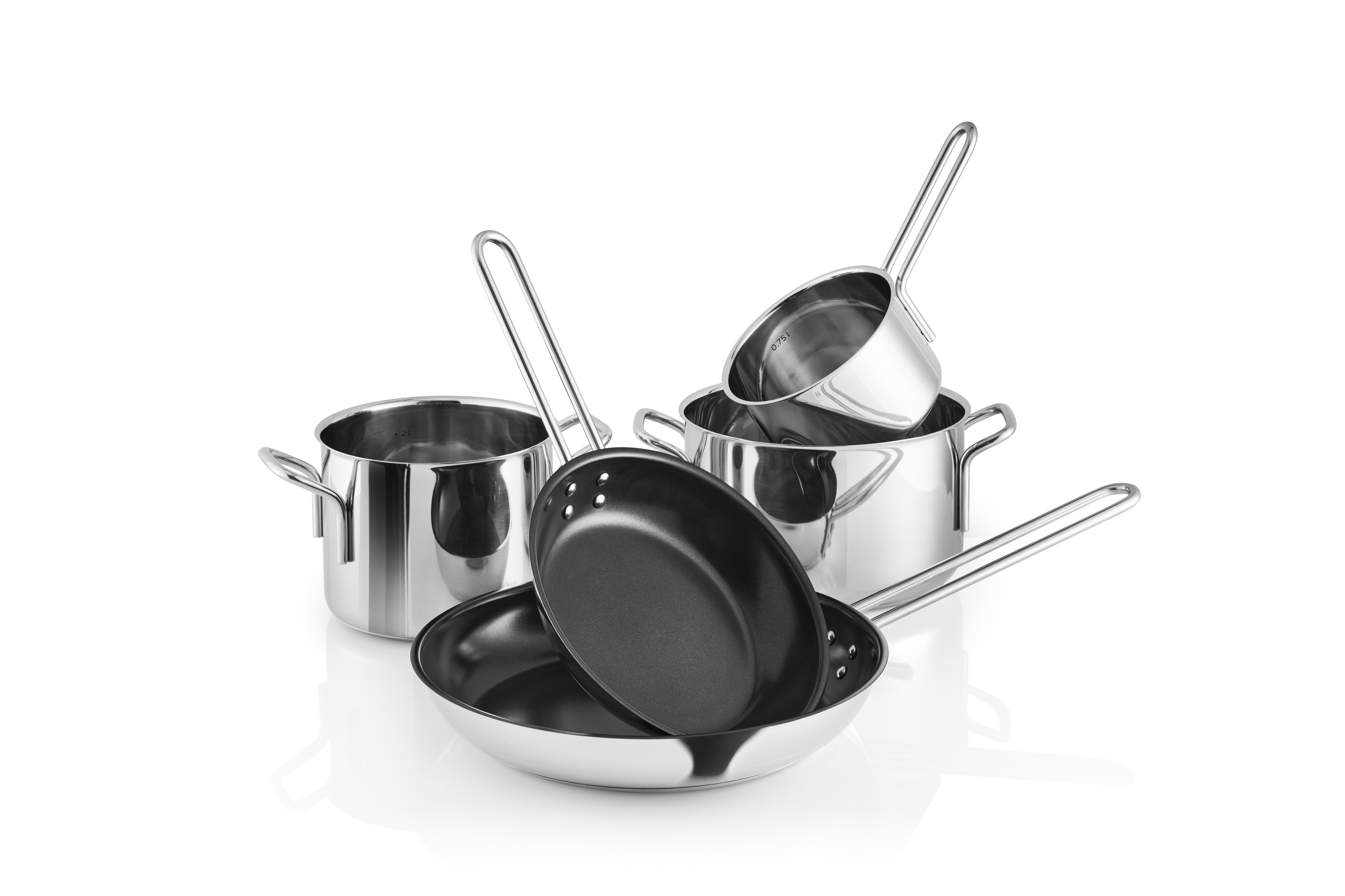 Stainless steel batterie de cuisine - 5 pièces