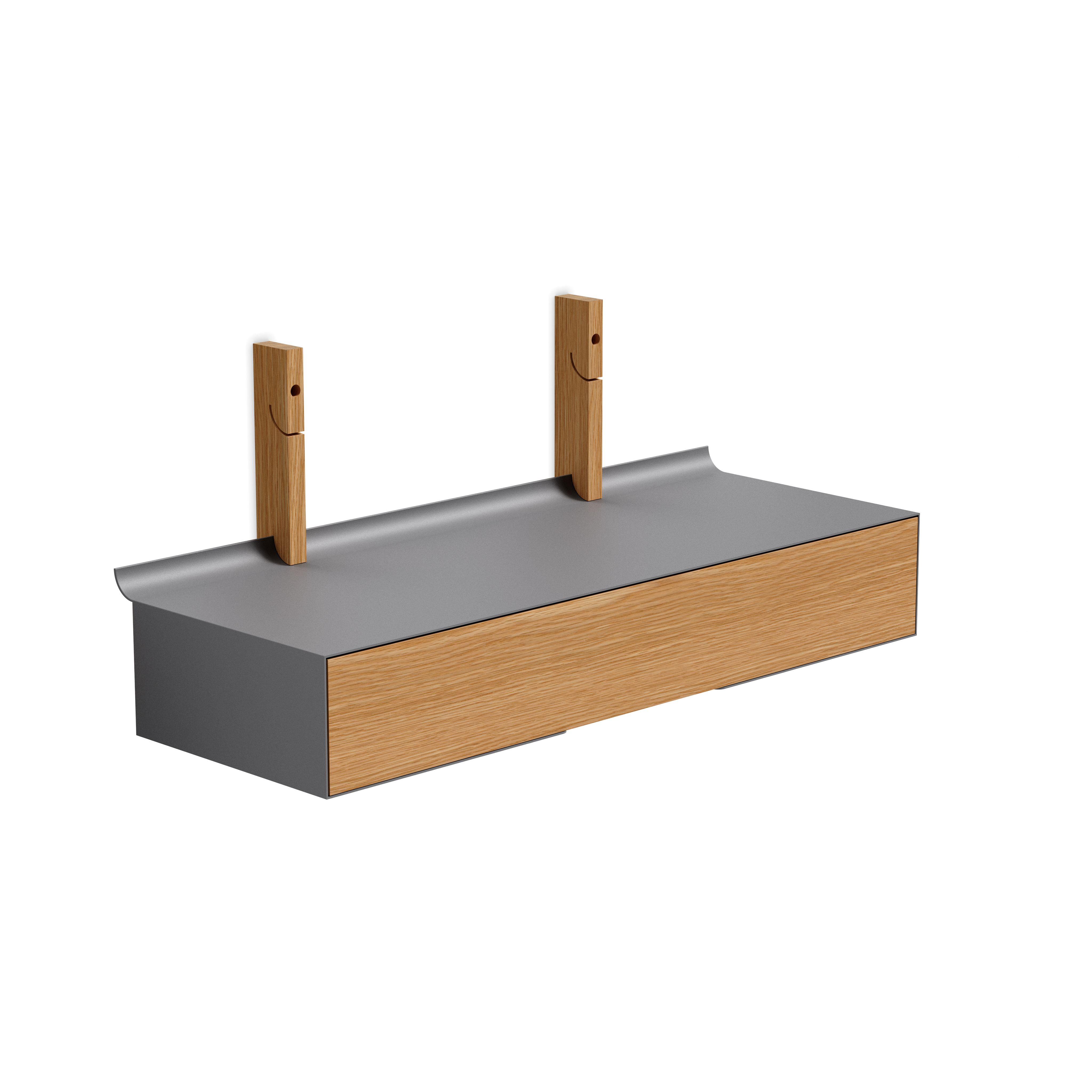 Smile Drawer 80 cm - Oak/Grey