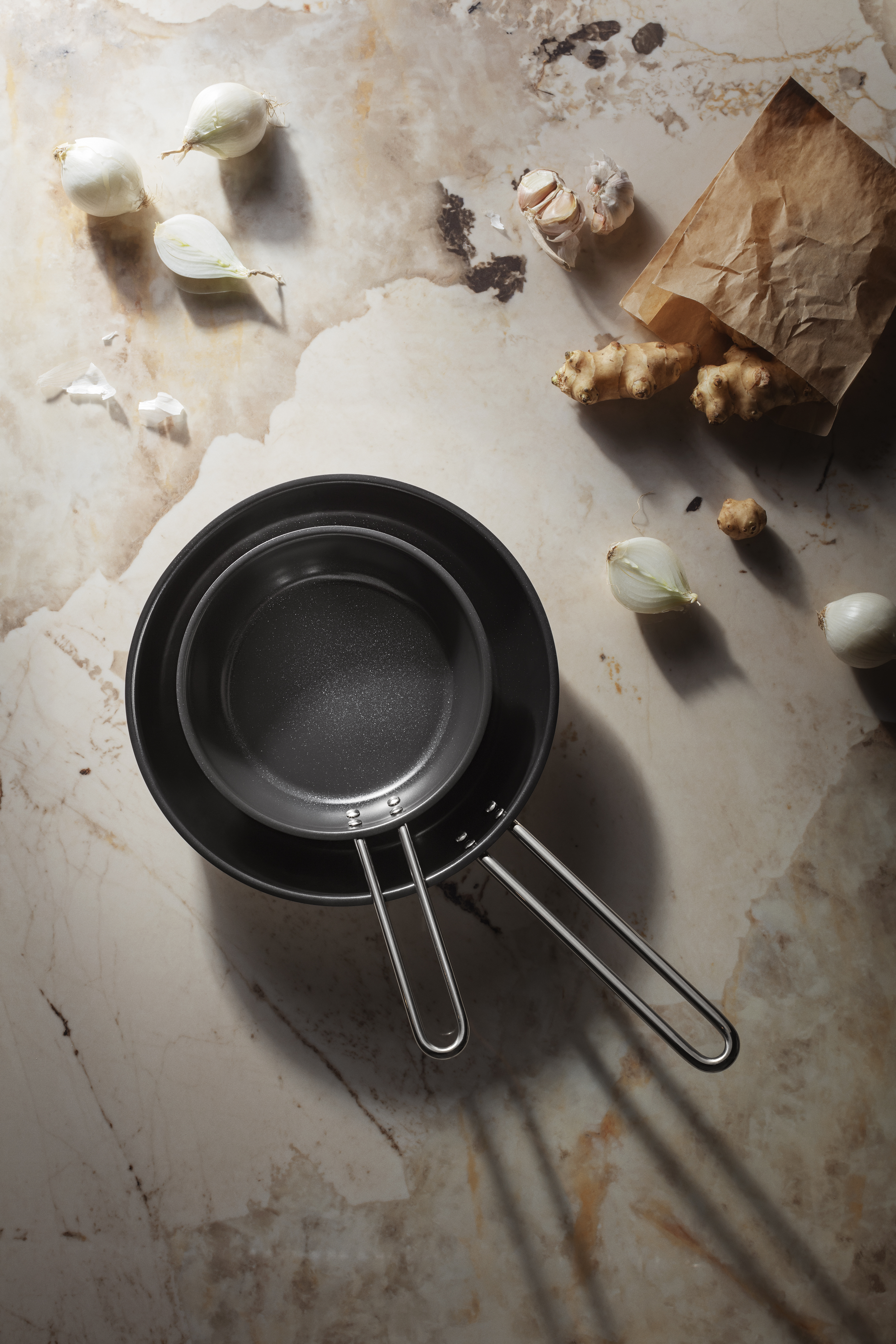 Stainless steel stekpanna - 30 cm - keramisk Slip-Let®-beläggning