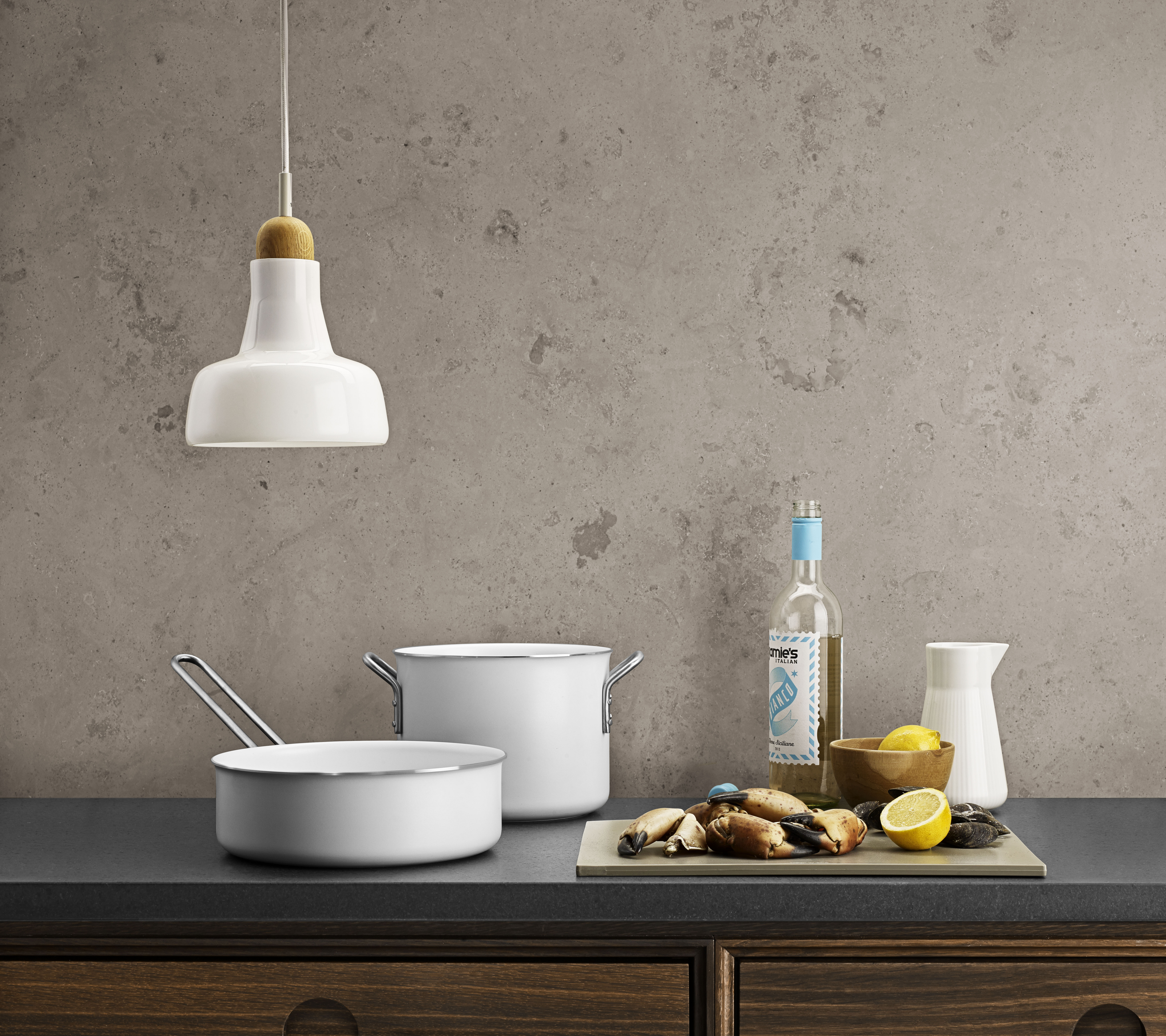 White line cookware set - 3 pcs. - ceramic Slip-Let® non-stick