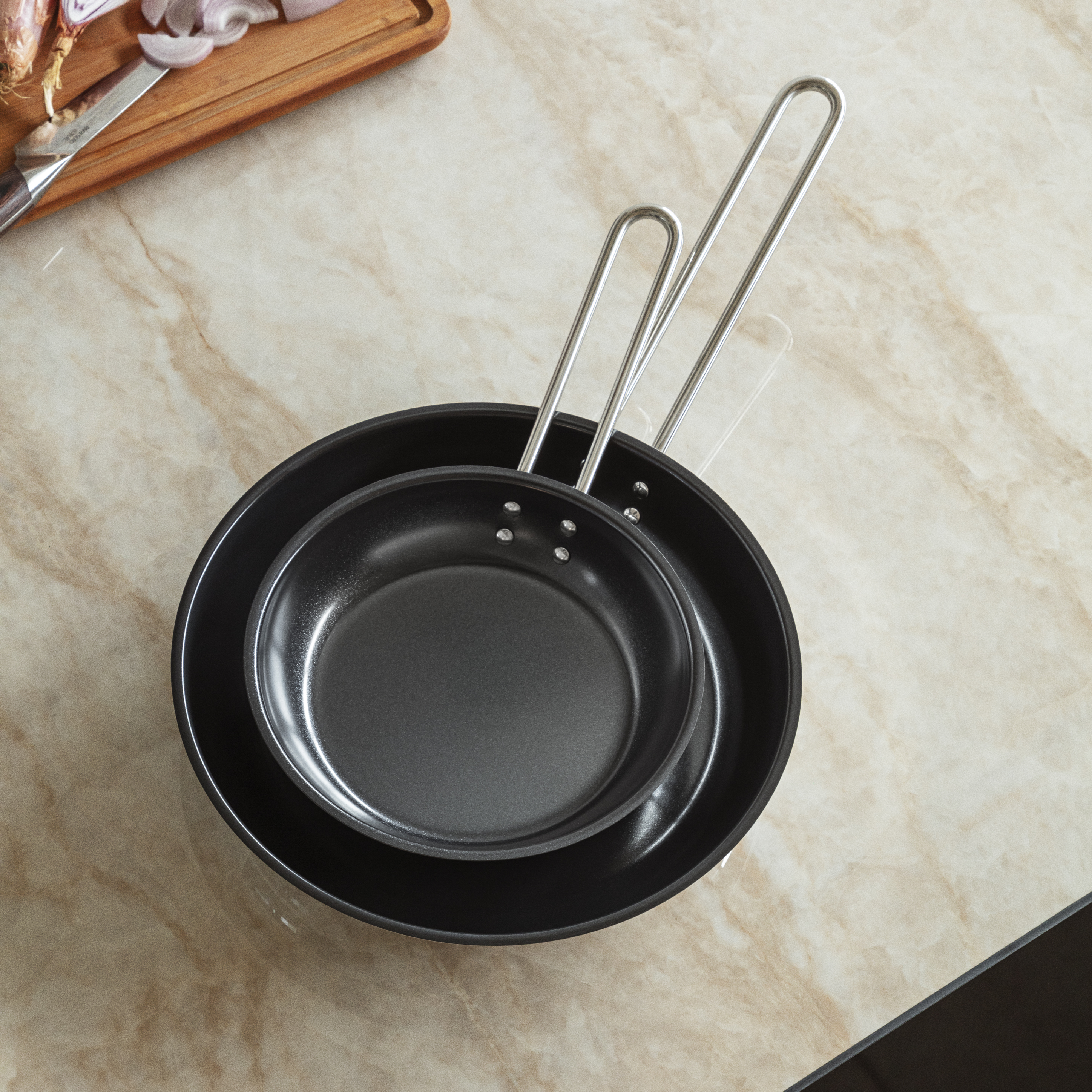 Stainless steel stekepanne - 24 cm - keramisk Slip-Let®-belegg