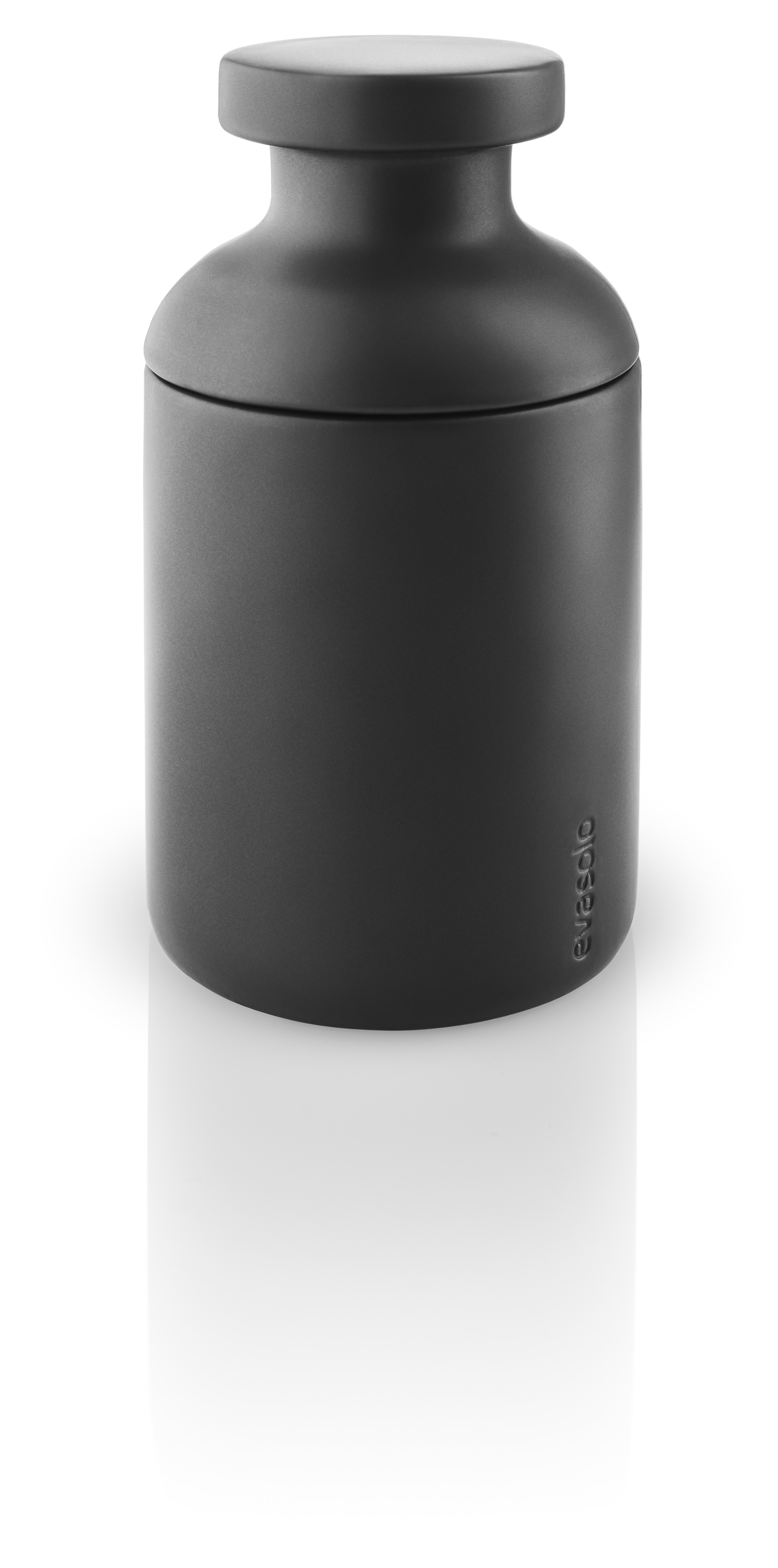 Jar with lid - Ceramic - Matt black