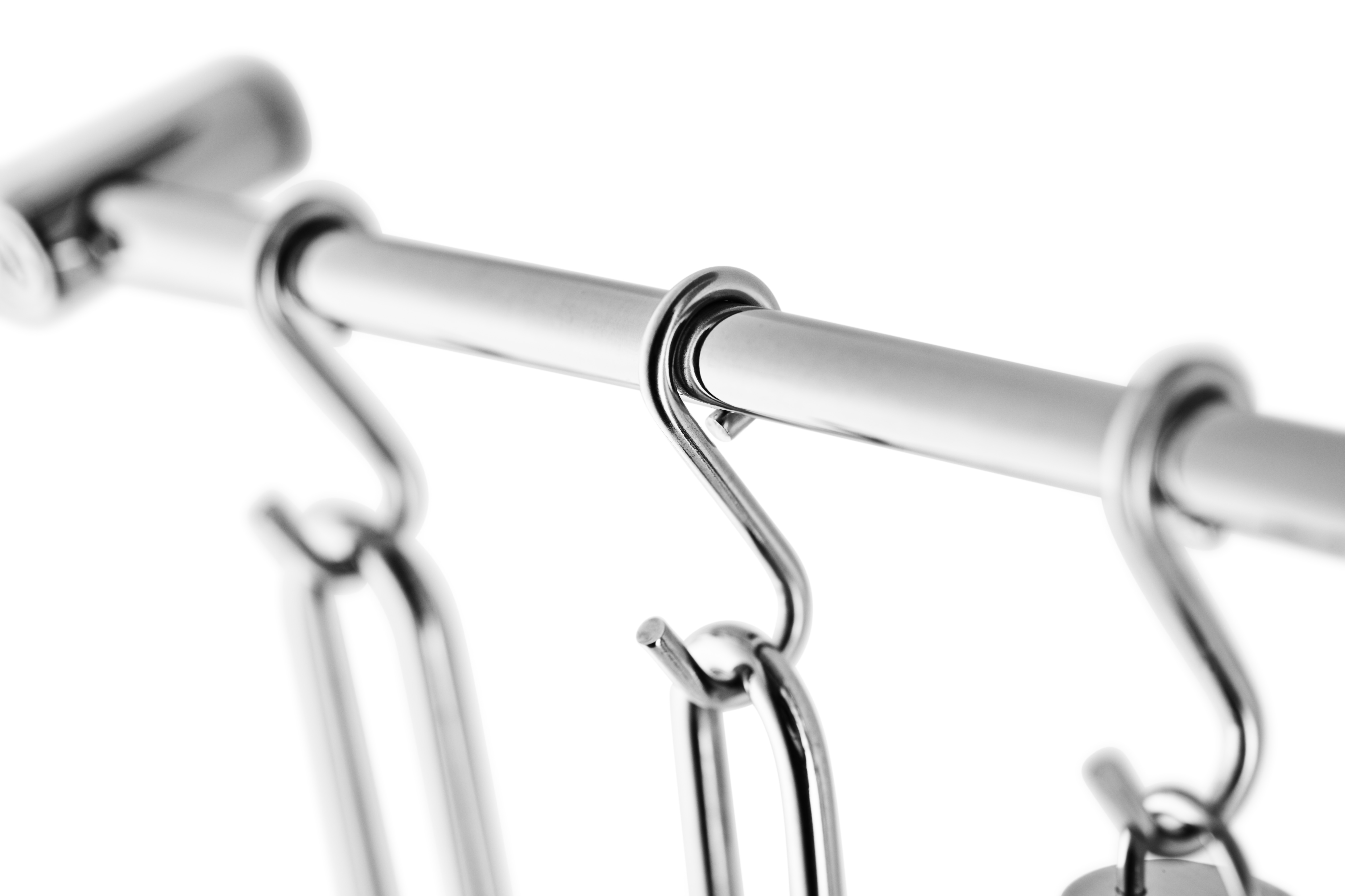 Barre murale avec six crochets en S