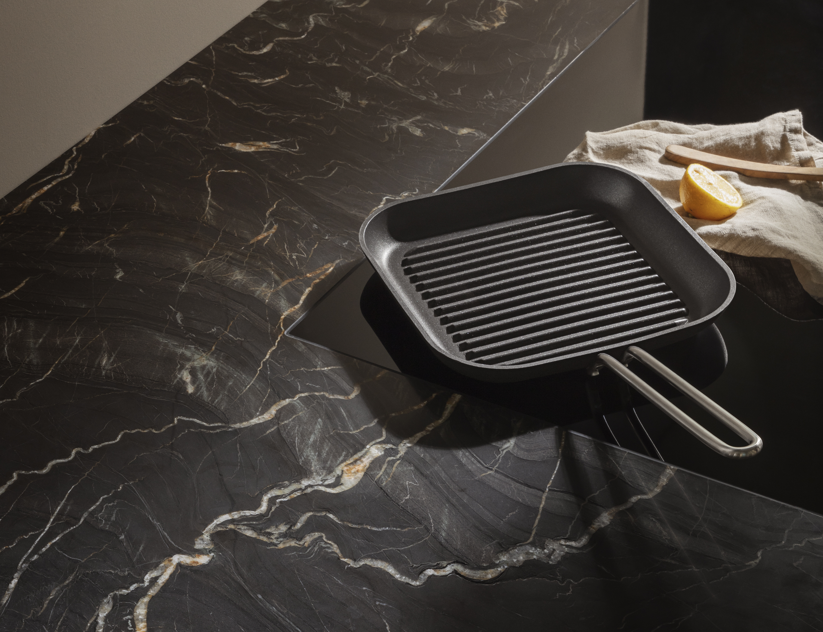 Professional grill frying pan - 28x28 cm - ceramic Slip-Let® non-stick