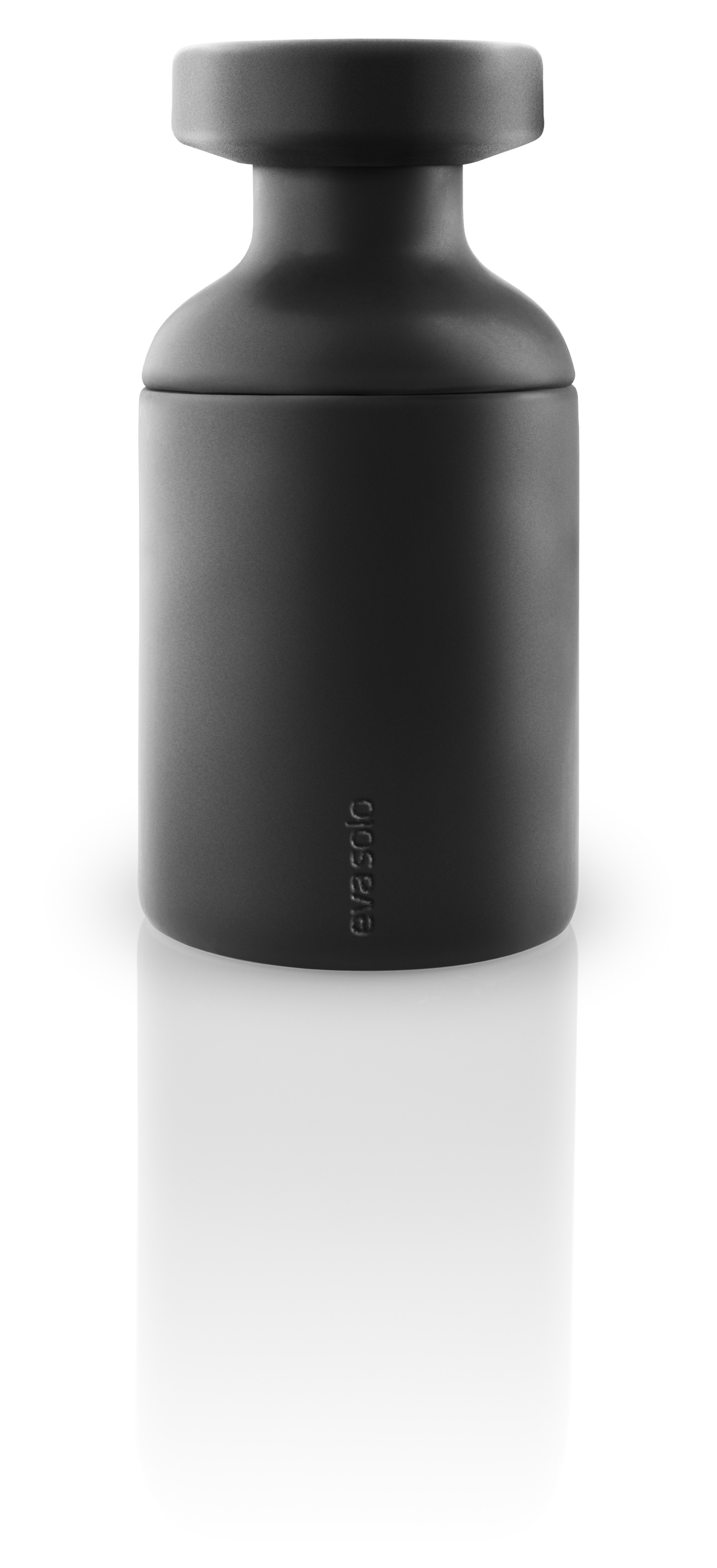 Jar with lid - Ceramic - Matt black