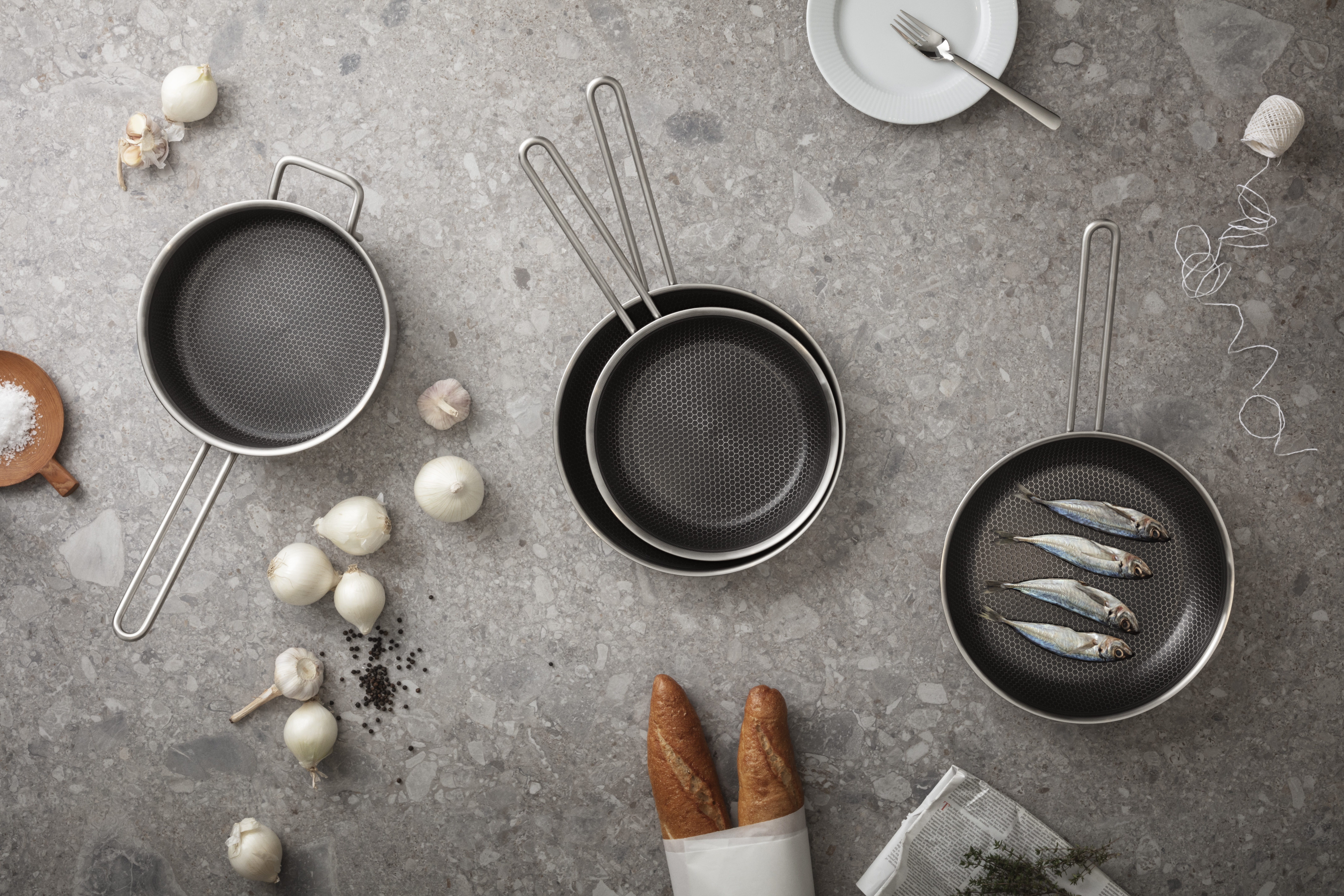 Multi Mosaic frying pan set - 24 cm + 28 cm - ceramic Slip-Let® non-stick