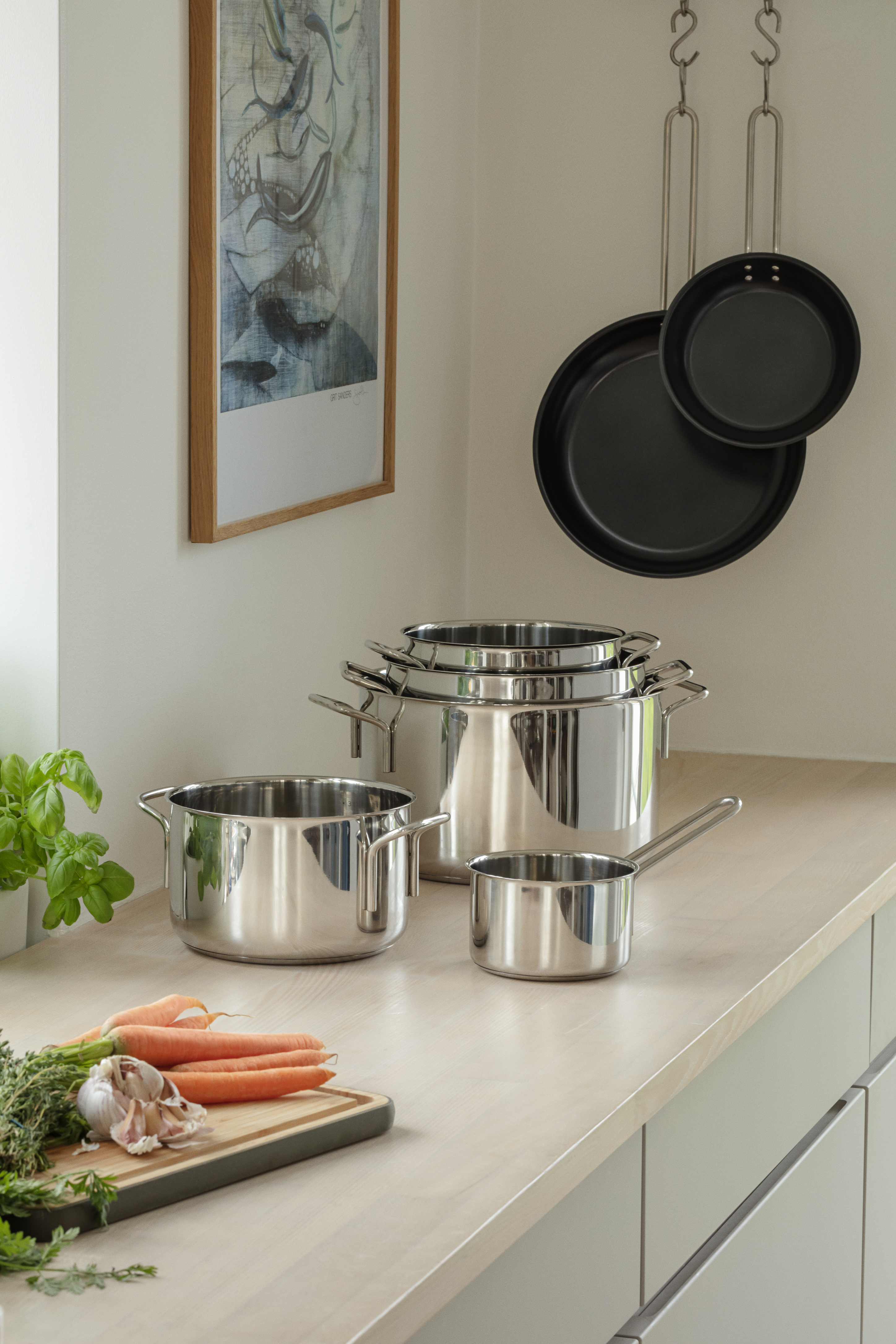 Stainless steel batterie de cuisine - 7 pièces