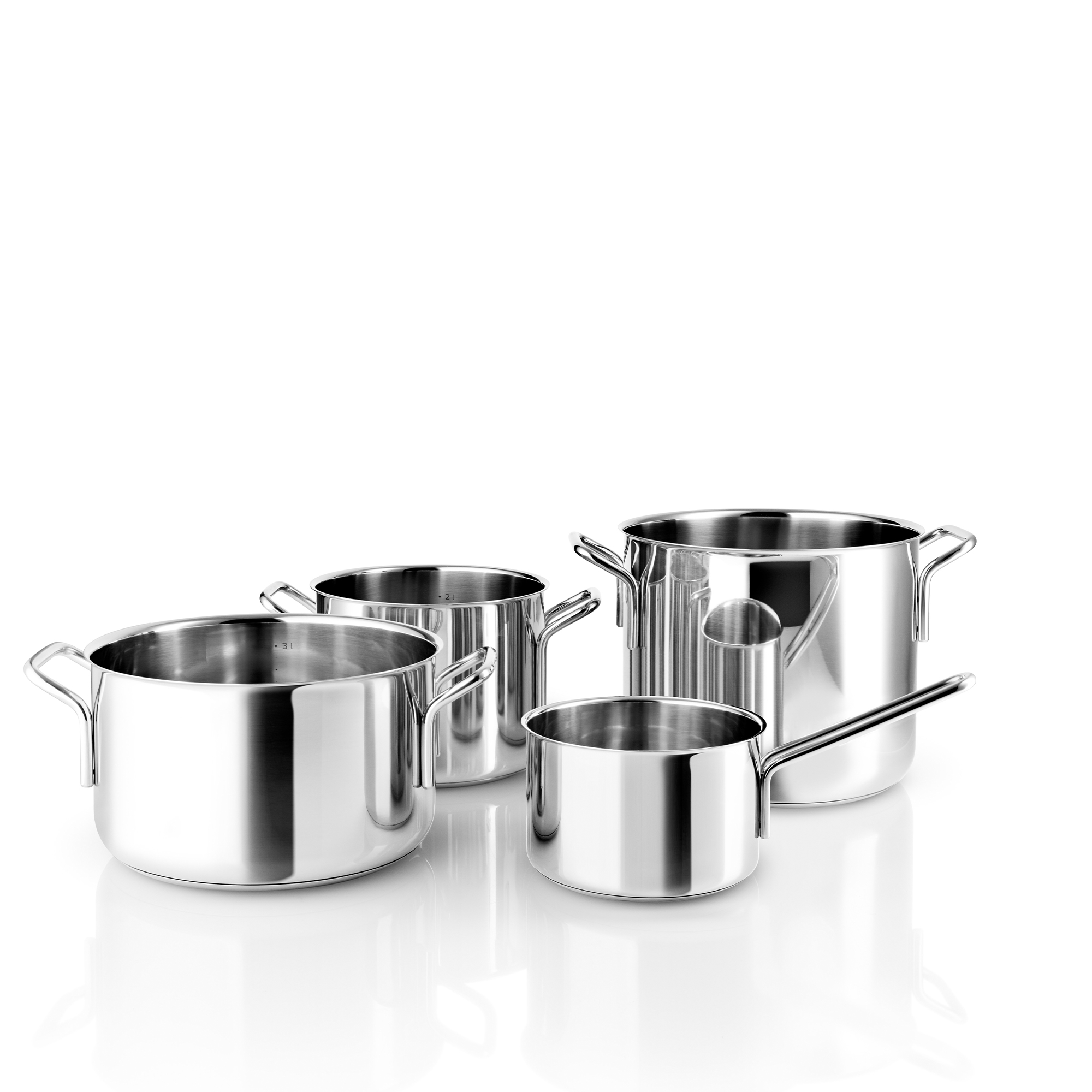 Stainless steel batterie de cuisine - 4 pièces