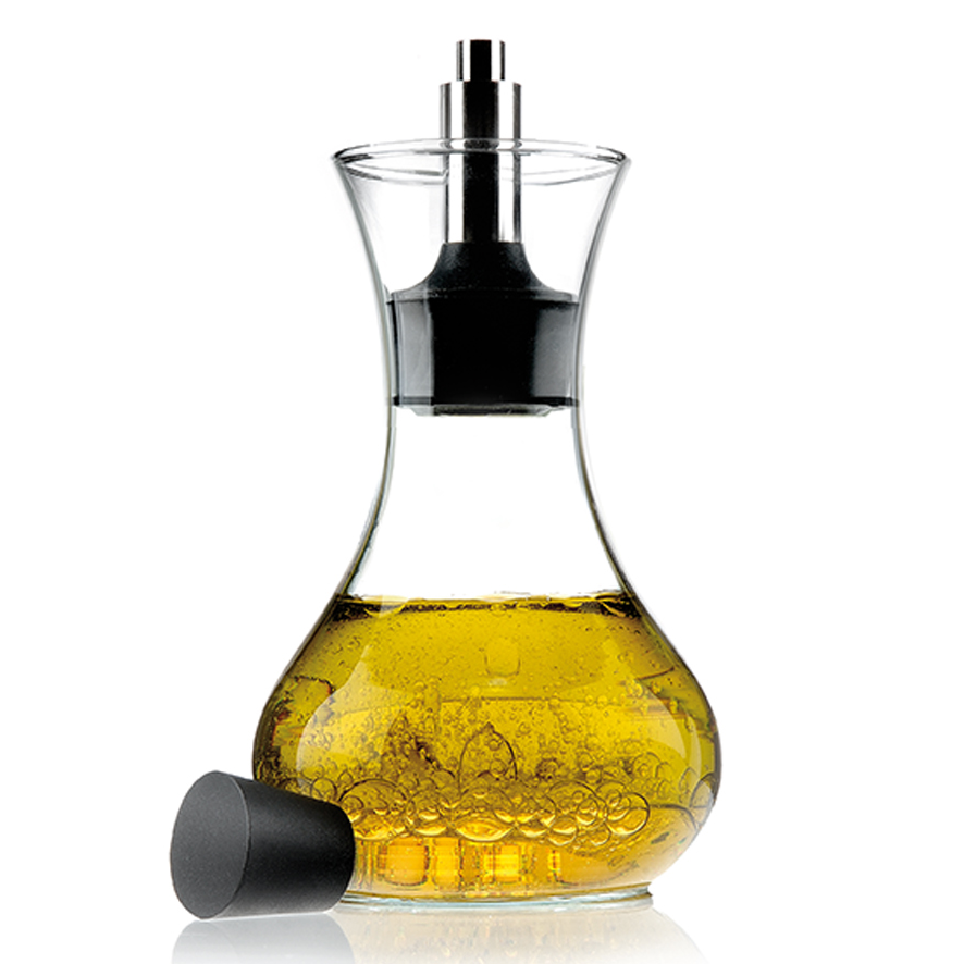 Glasskaraf. sukker/fløte/olje