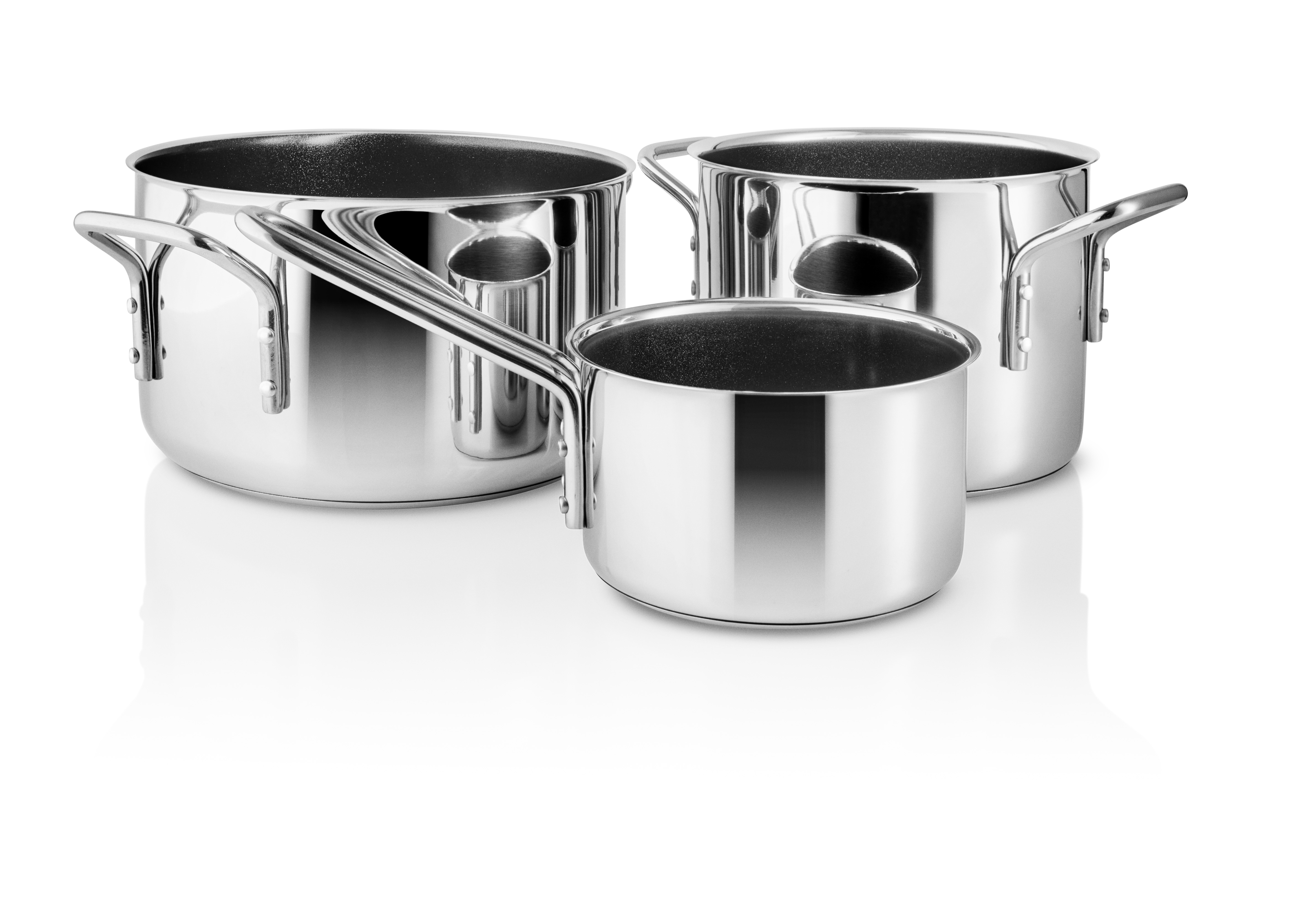 Stainless steel gryteset - 3 deler - keramisk Slip-Let® beläggning