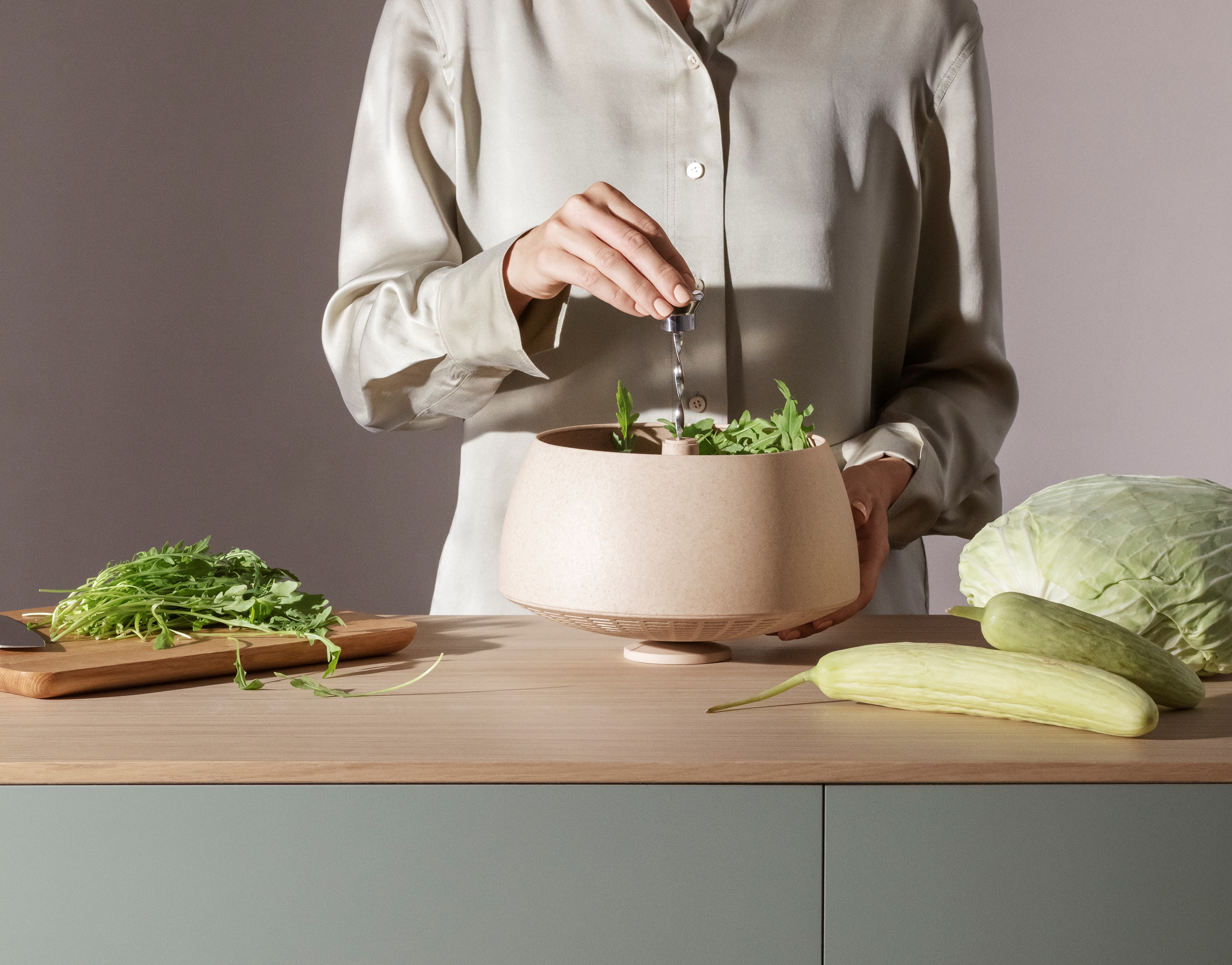 Spinning colander - Green tool