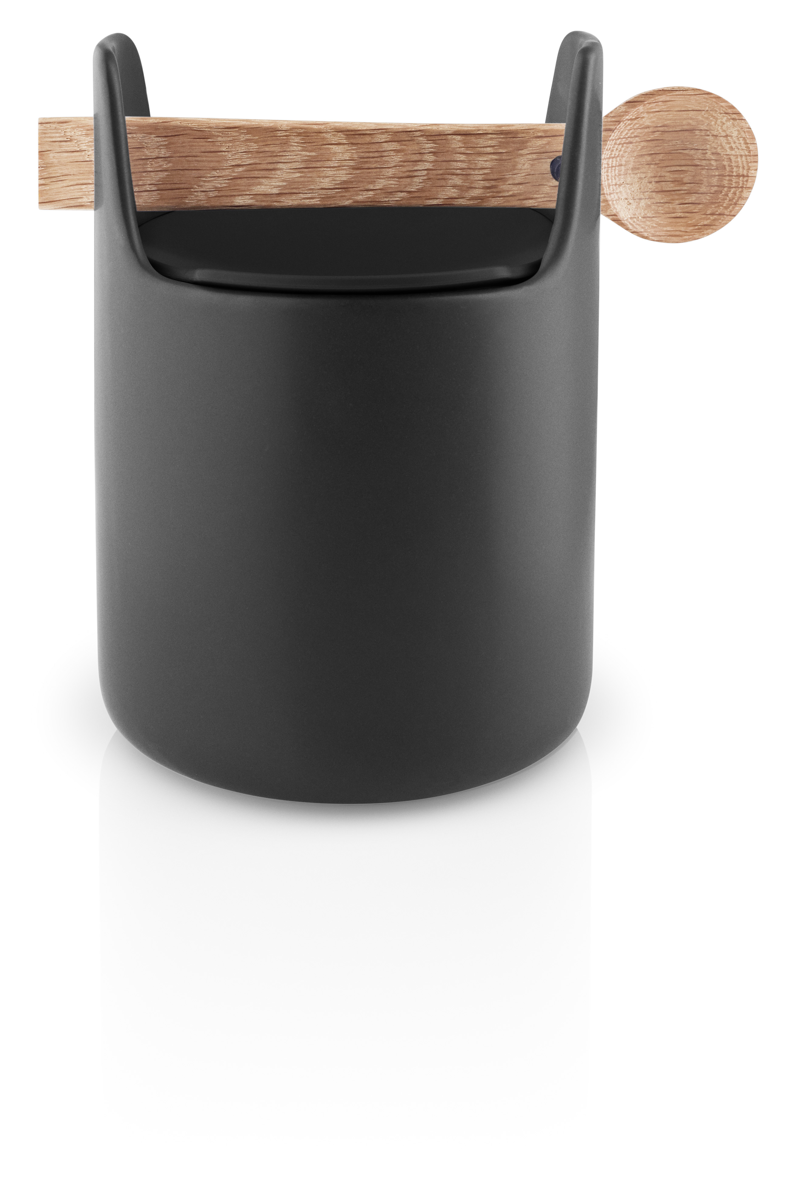 Toolbox förvaringsburk - 15 cm - med sked och lock, svart