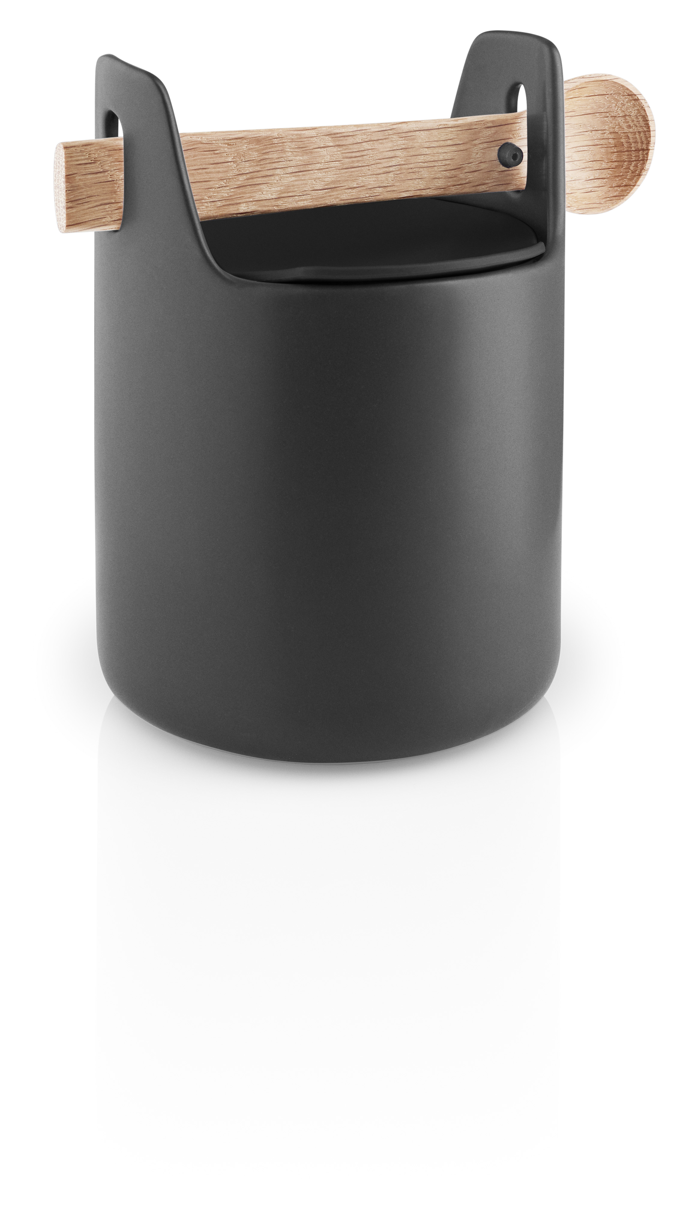 Toolbox förvaringsburk - 15 cm - med sked och lock, svart