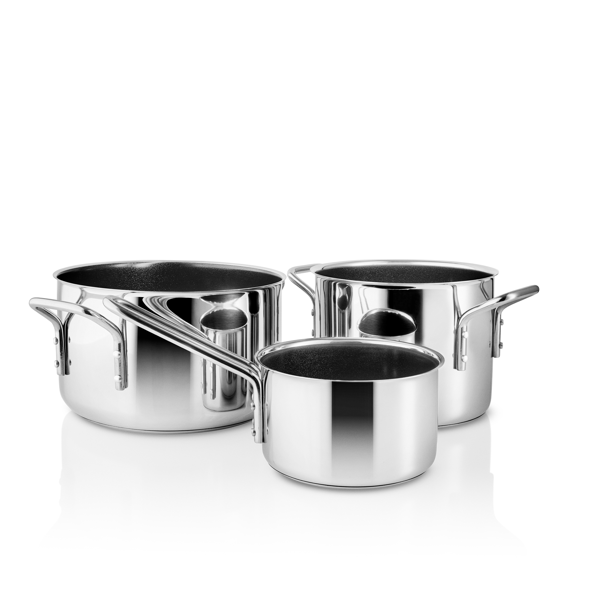 Stainless steel batterie de cuisine - 3 pièces - céramique Slip-Let® antiadhèsif