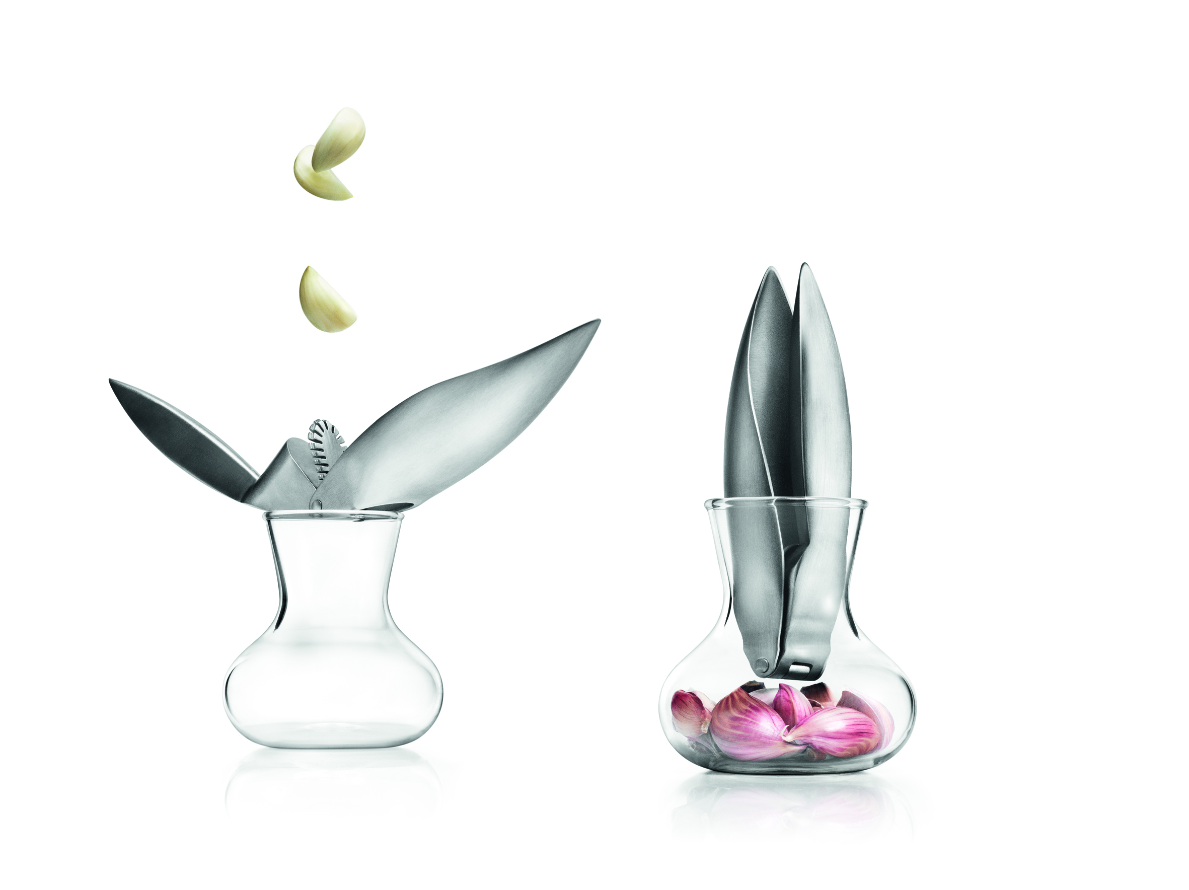 Hvidløgspresser - Inkl. holder - Mundblæst glas